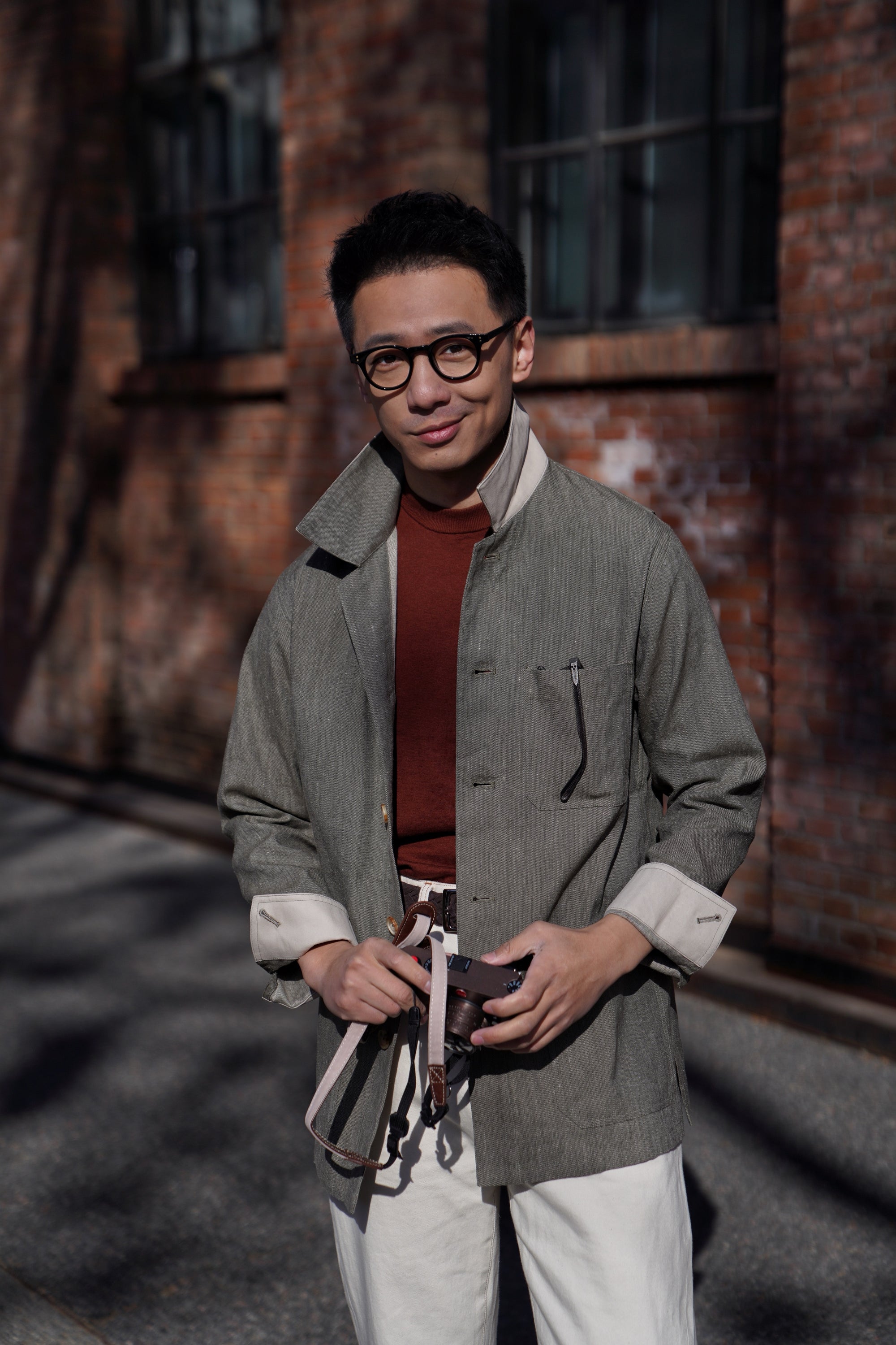 Slate Olive Linen Cotton Chore Jacket