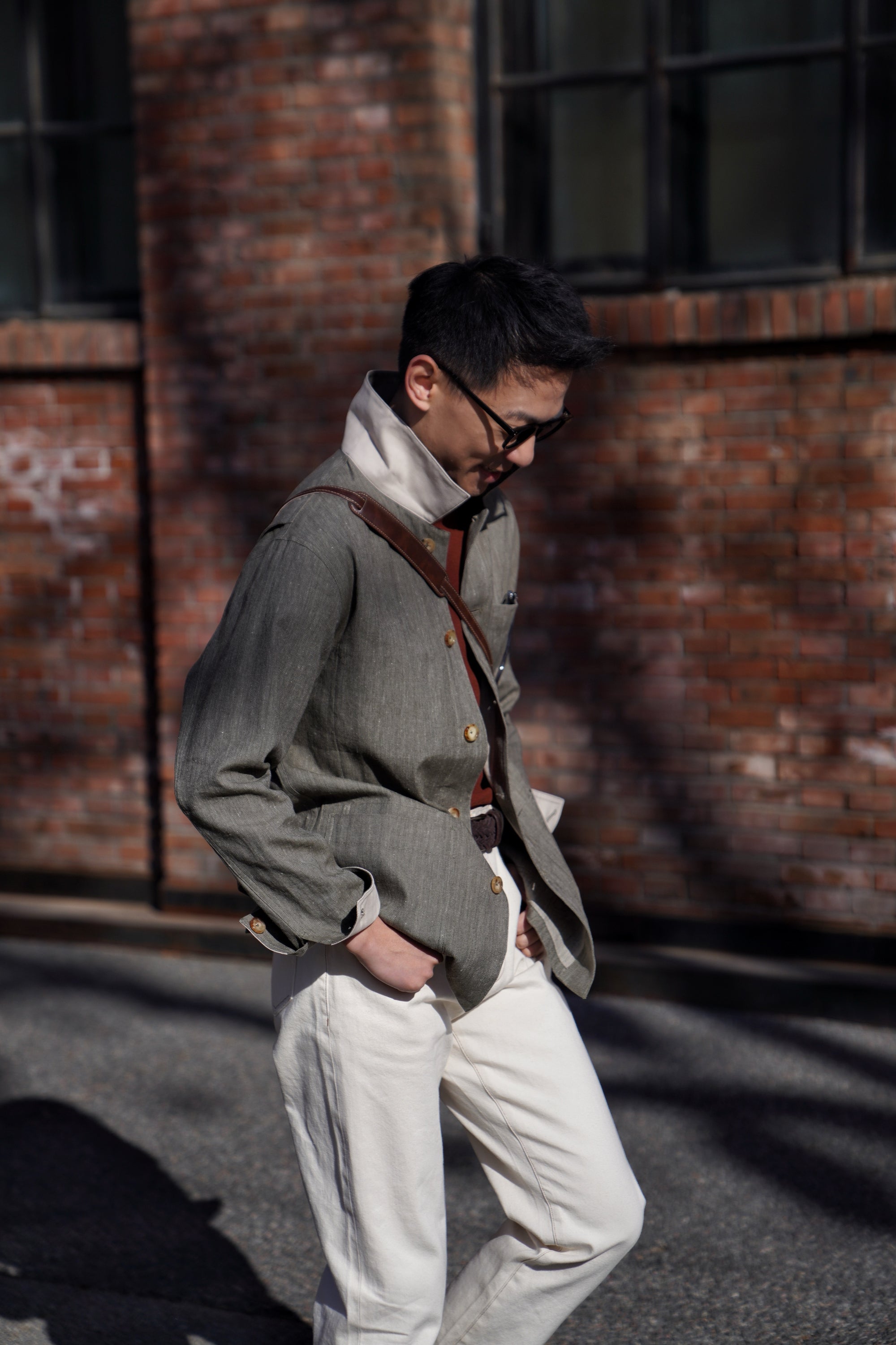 Slate Olive Linen Cotton Chore Jacket