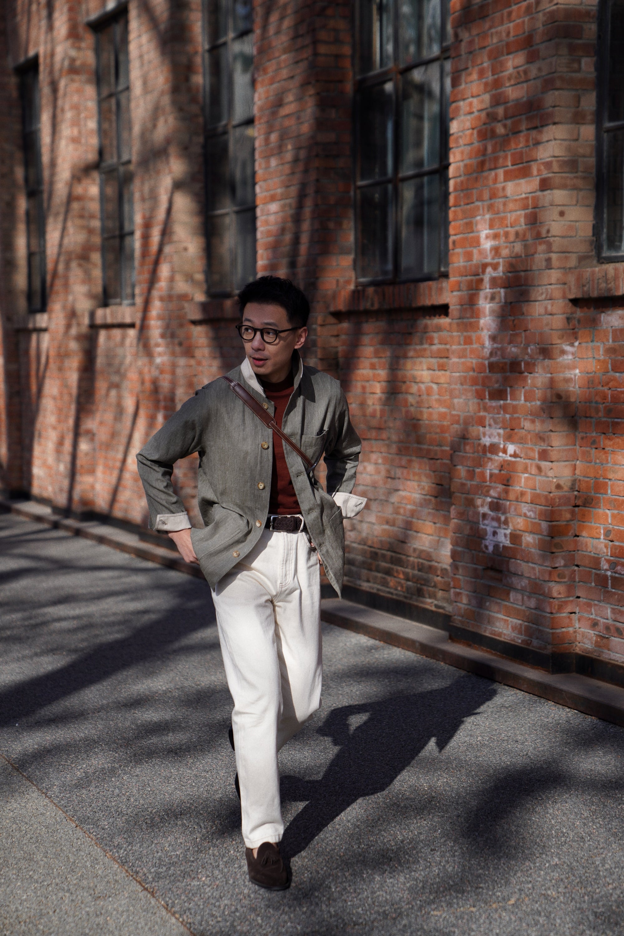 Slate Olive Linen Cotton Chore Jacket