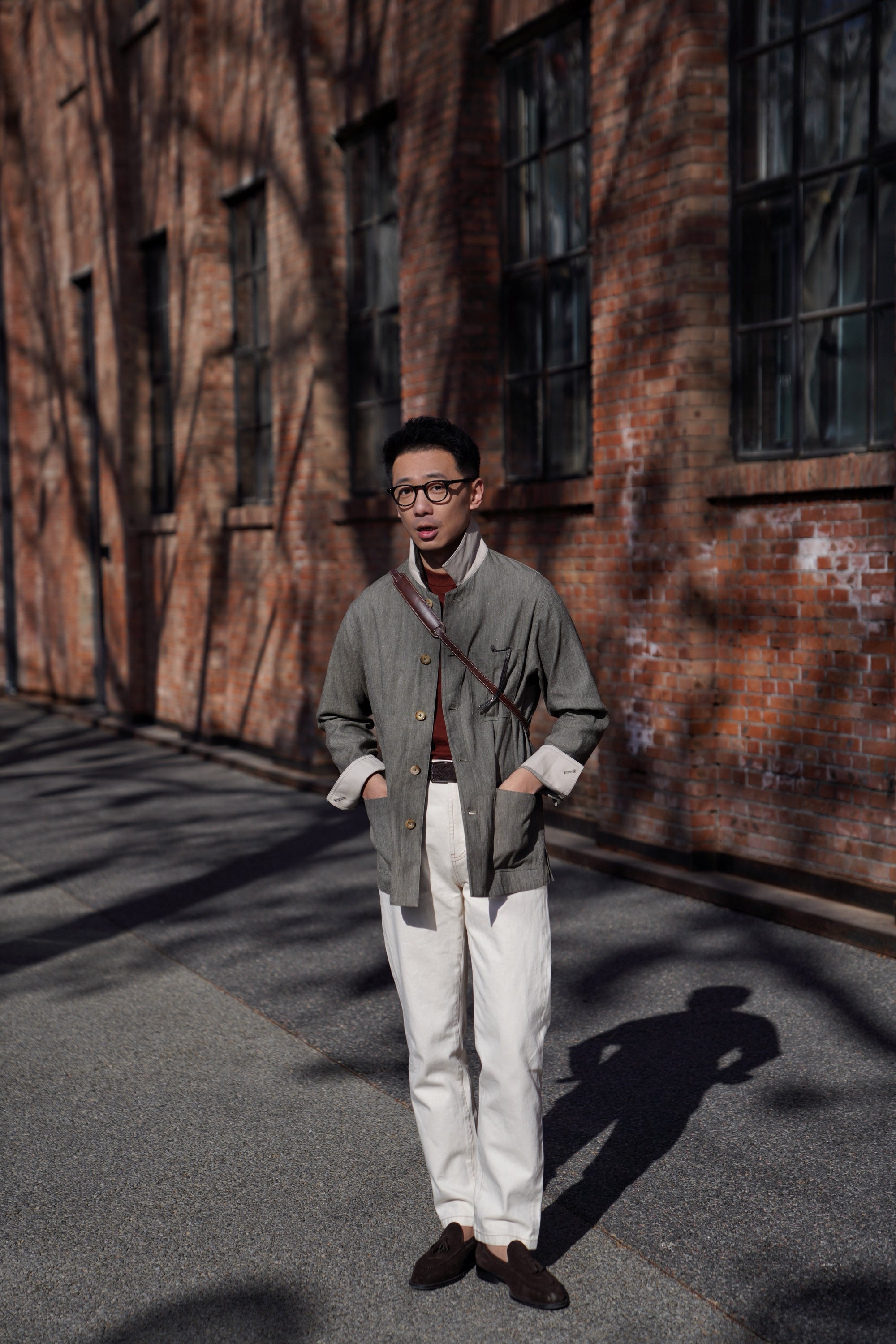 Slate Olive Linen Cotton Chore Jacket