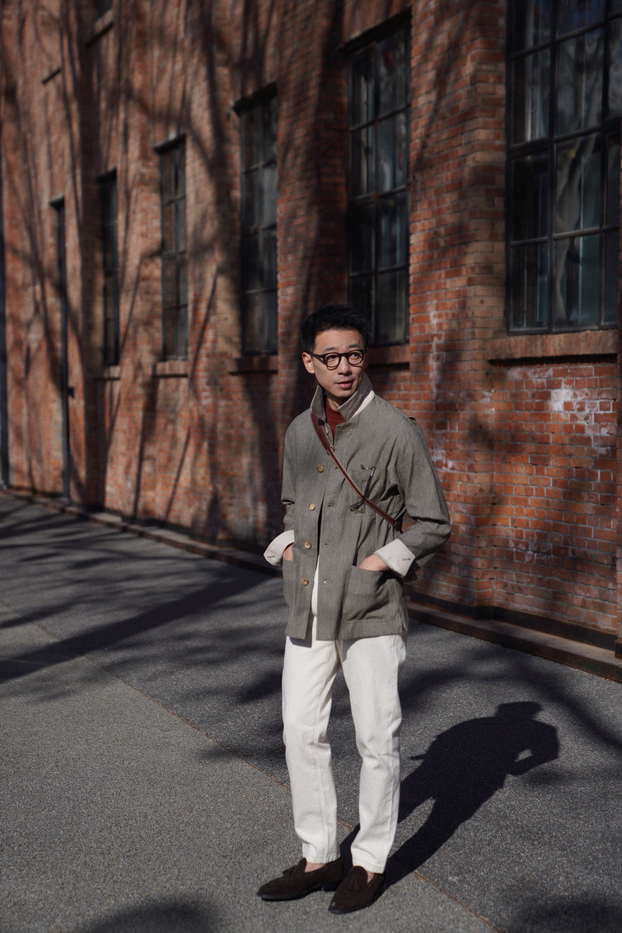 Slate Olive Linen Cotton Chore Jacket