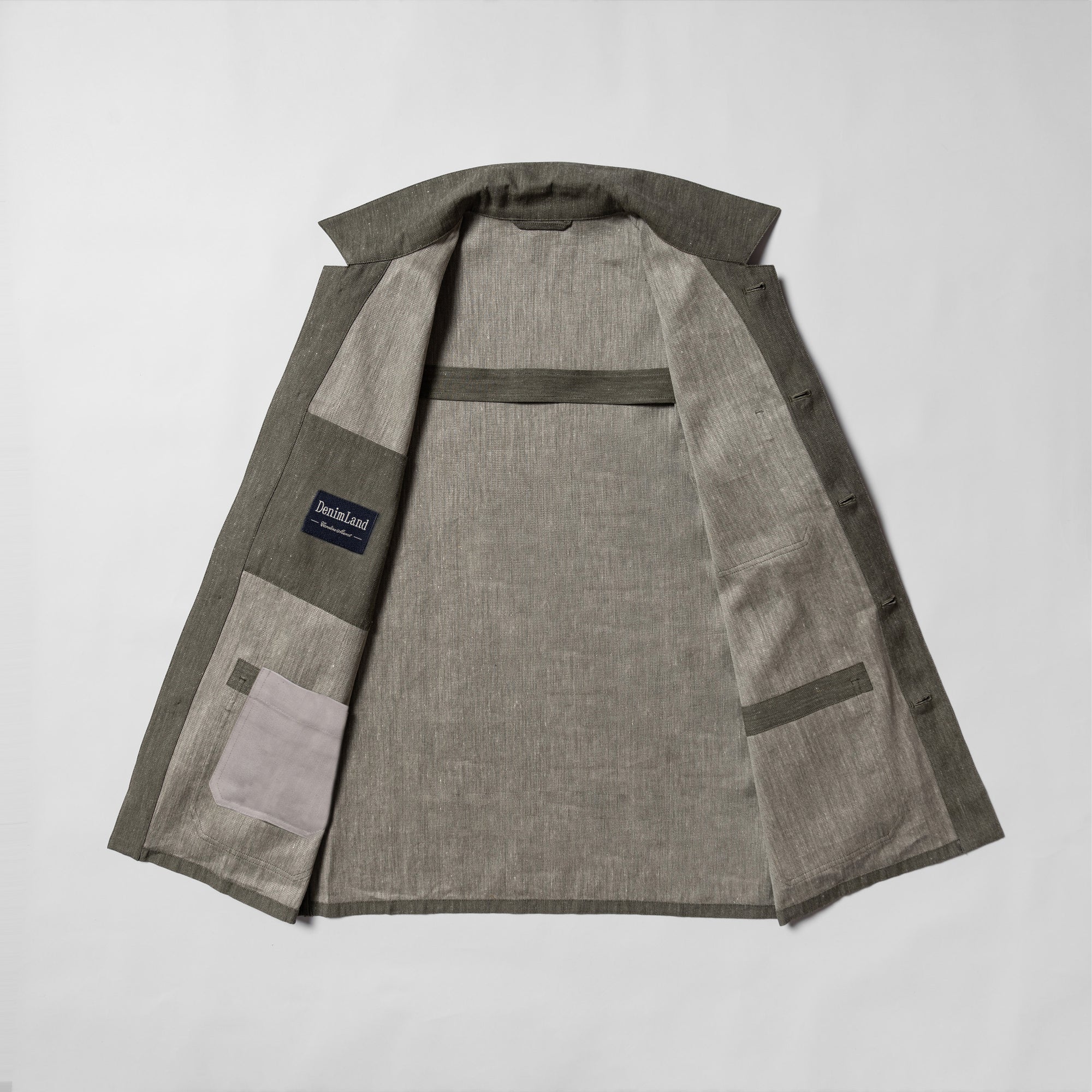 Slate Olive Linen Cotton Chore Jacket