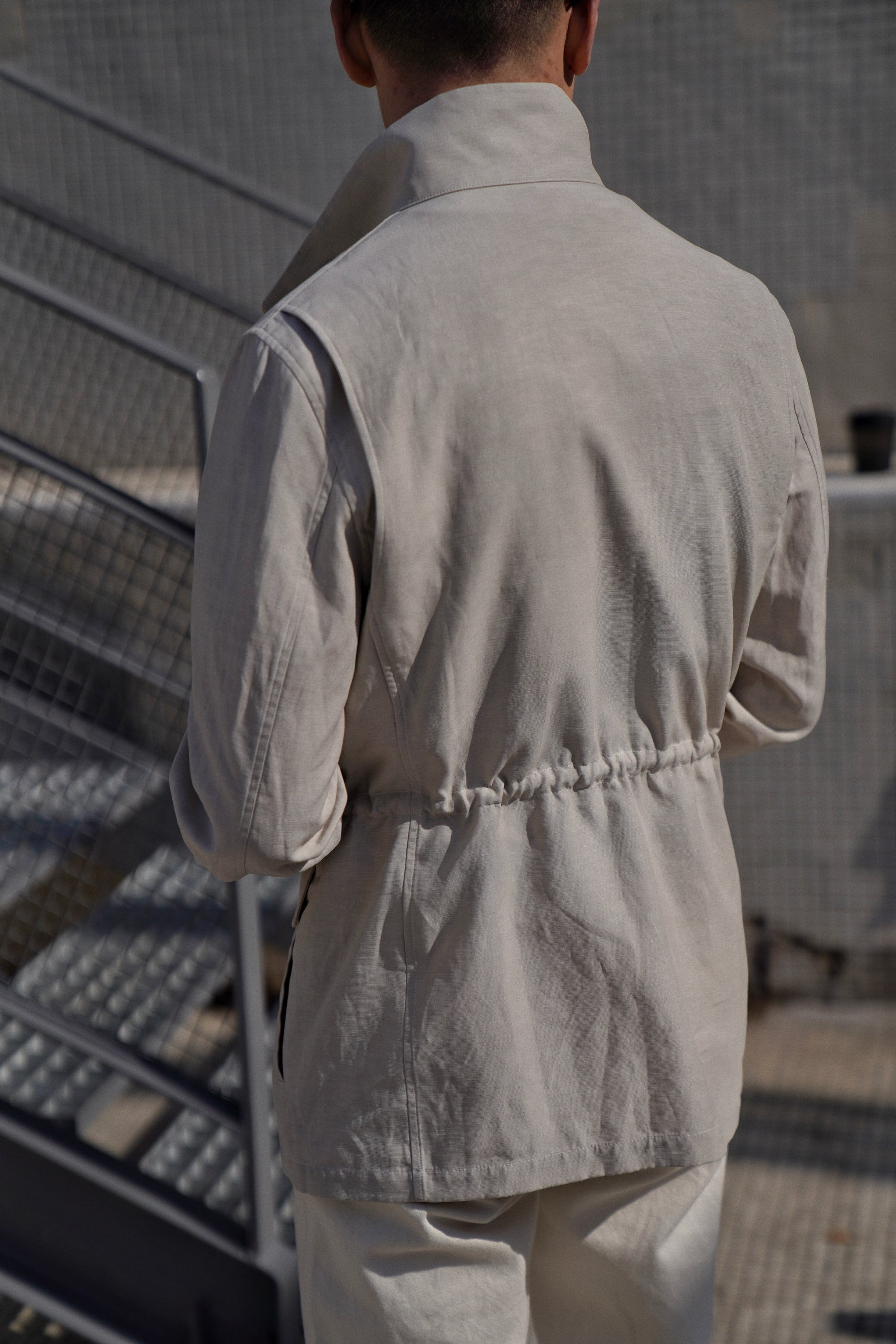 Light Khaki Tencel Linen Cotton M65 Jacket