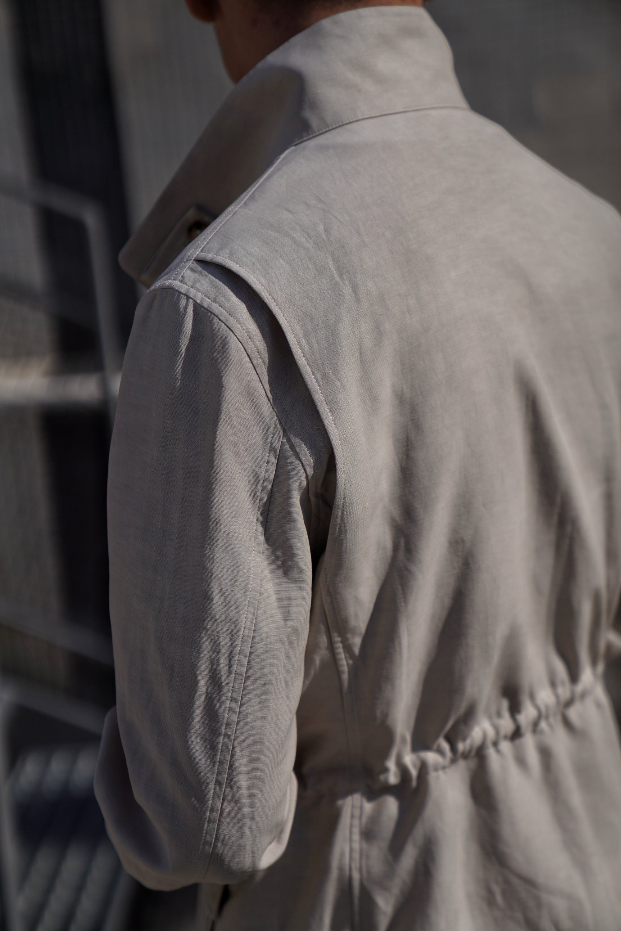 Light Khaki Tencel Linen Cotton M65 Jacket