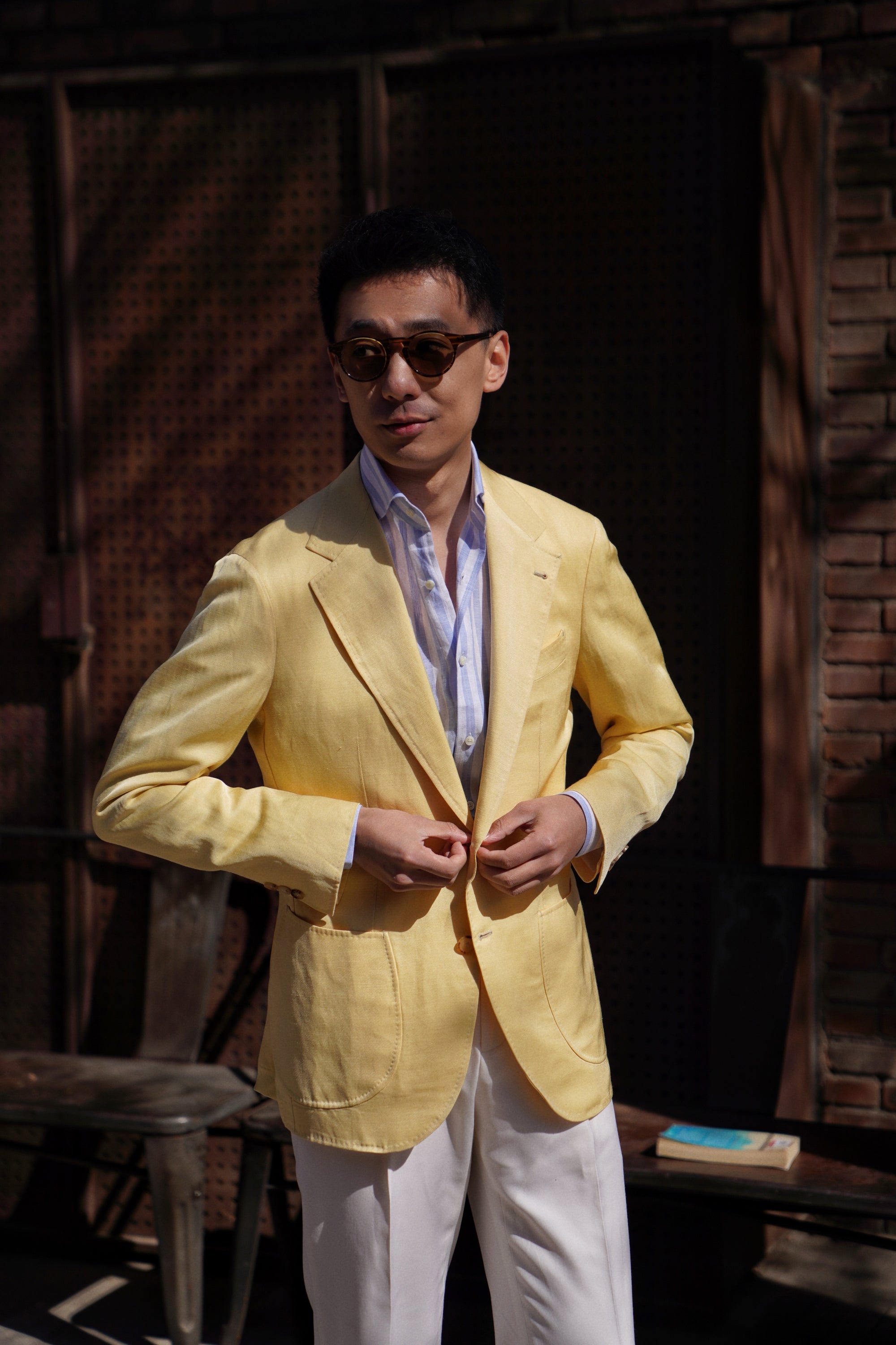 Sicily Yellow Linen Wool Jacket #298