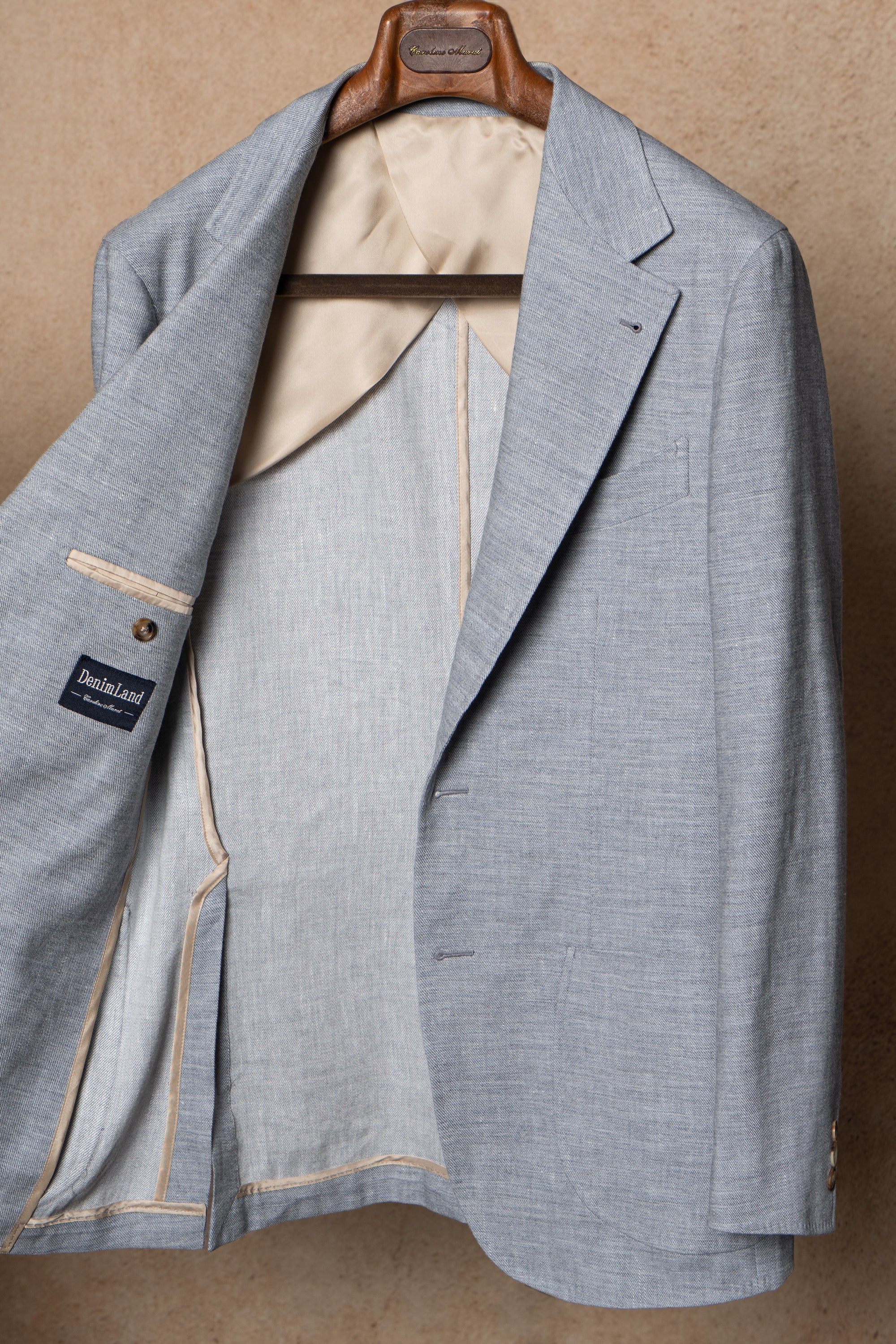 Pale Blue Linen Wool Jacket #294
