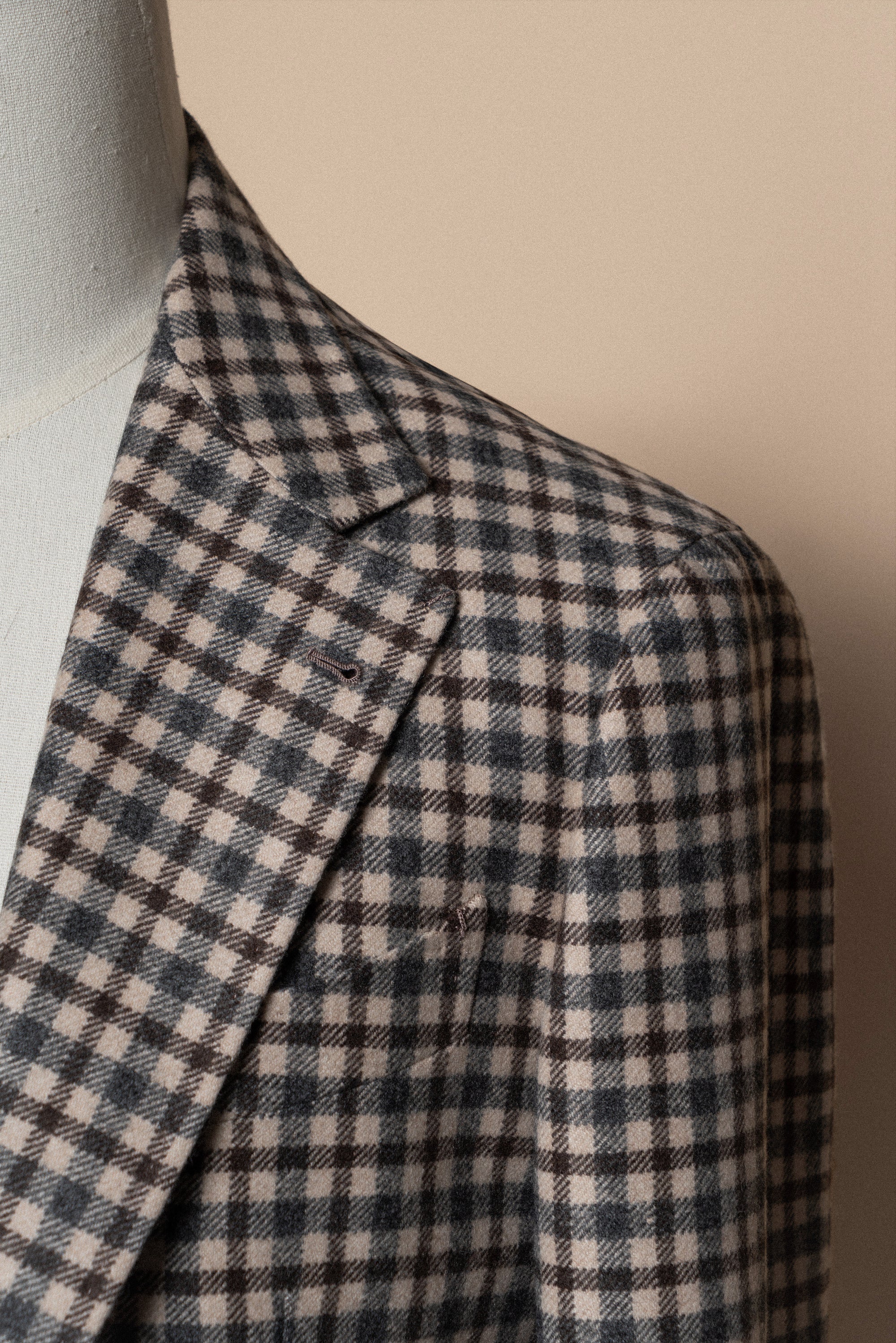MTO Grey Plaid Cashmere Jacket #334