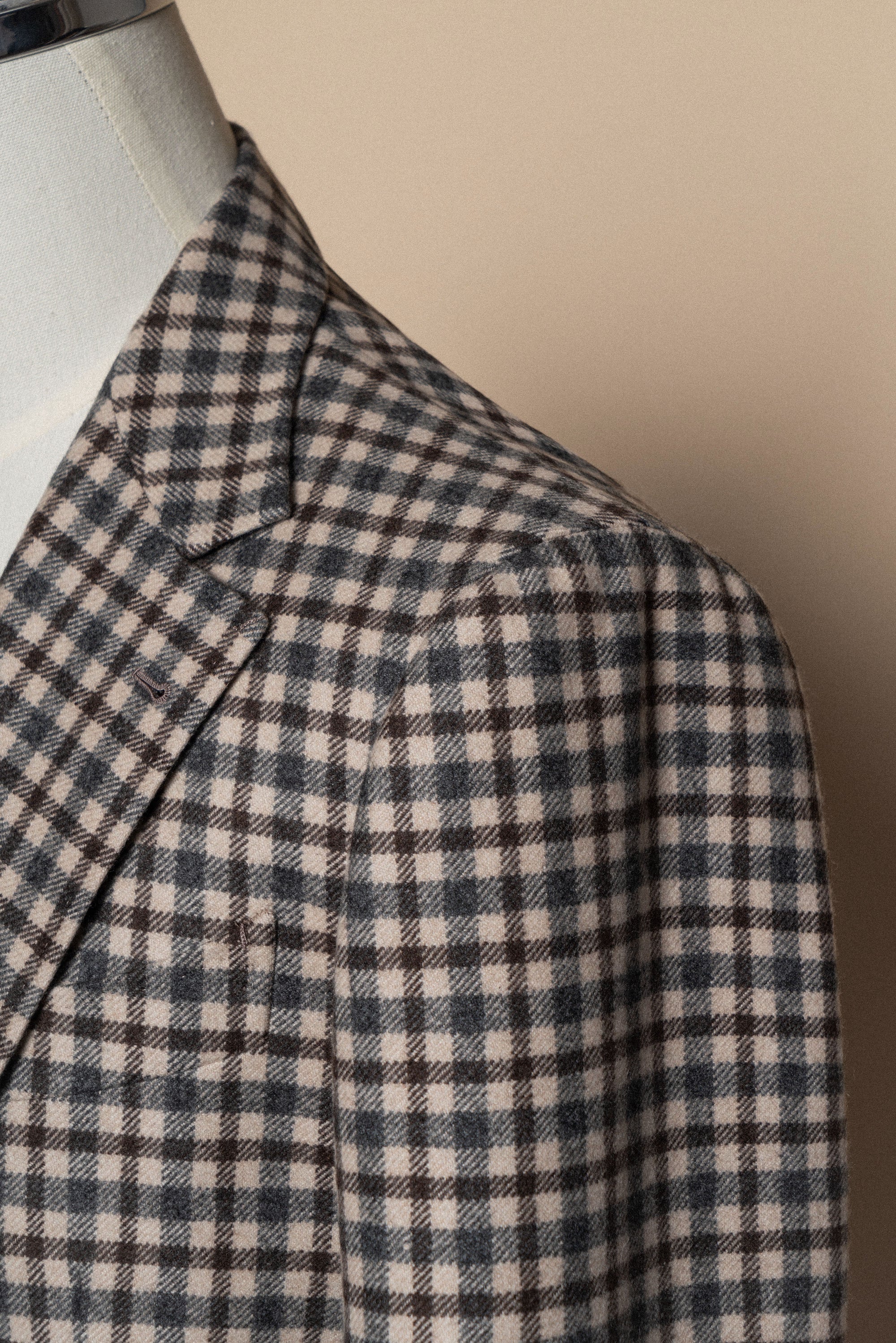 MTO Grey Plaid Cashmere Jacket #334