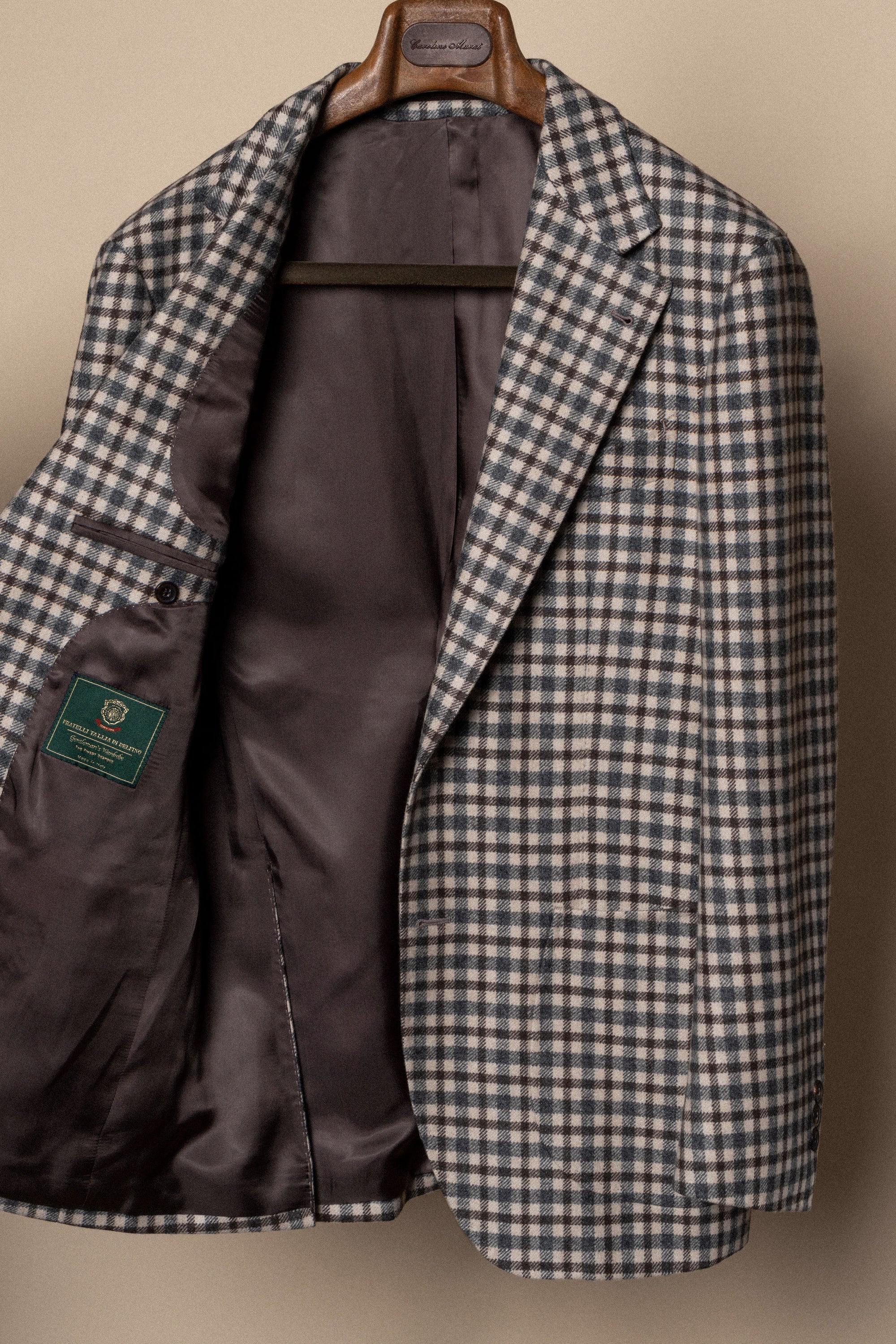 MTO Grey Plaid Cashmere Jacket #334