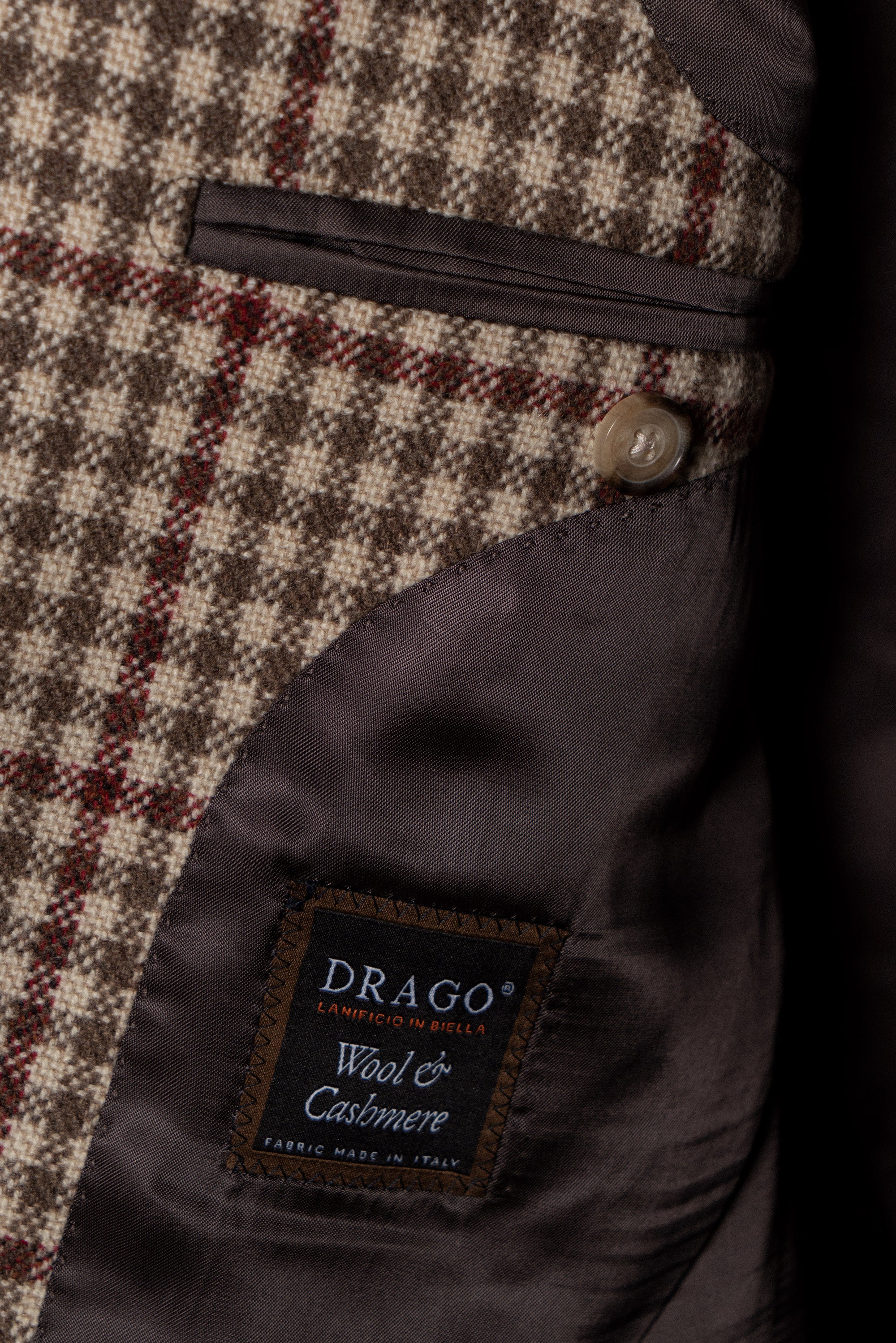 MTO Khaki Houndstooth Wool Cashmere Jacket #331