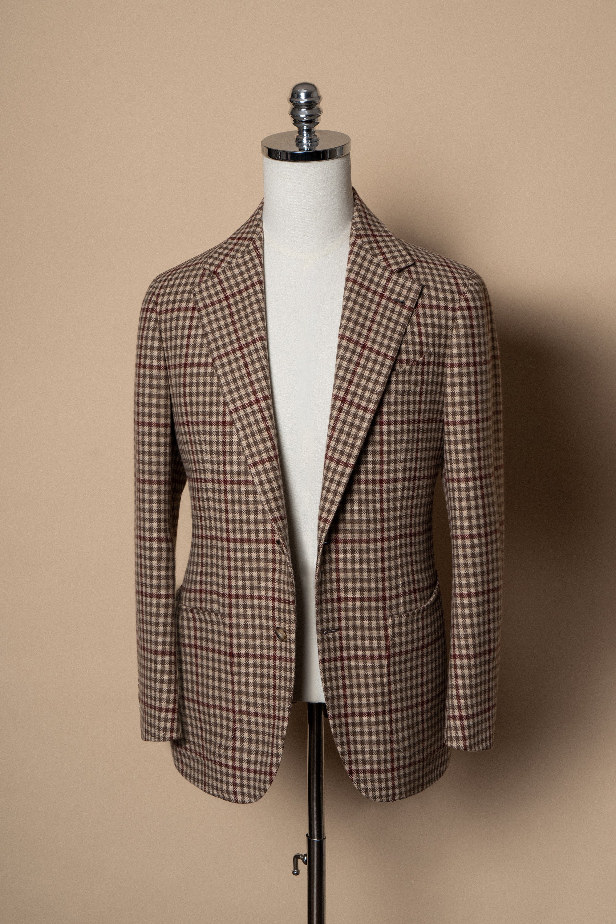 MTO Khaki Houndstooth Wool Cashmere Jacket #331