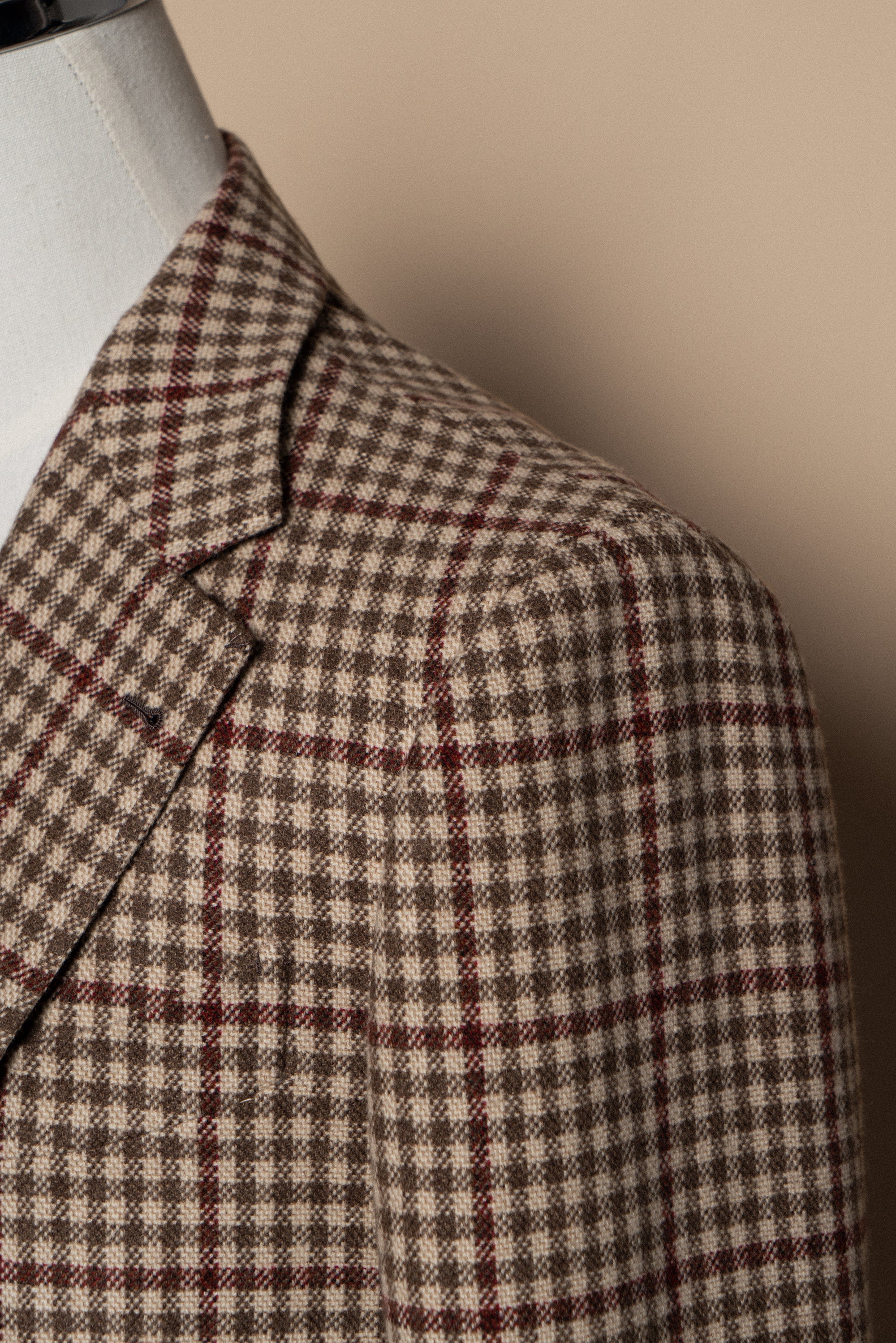 MTO Khaki Houndstooth Wool Cashmere Jacket #331