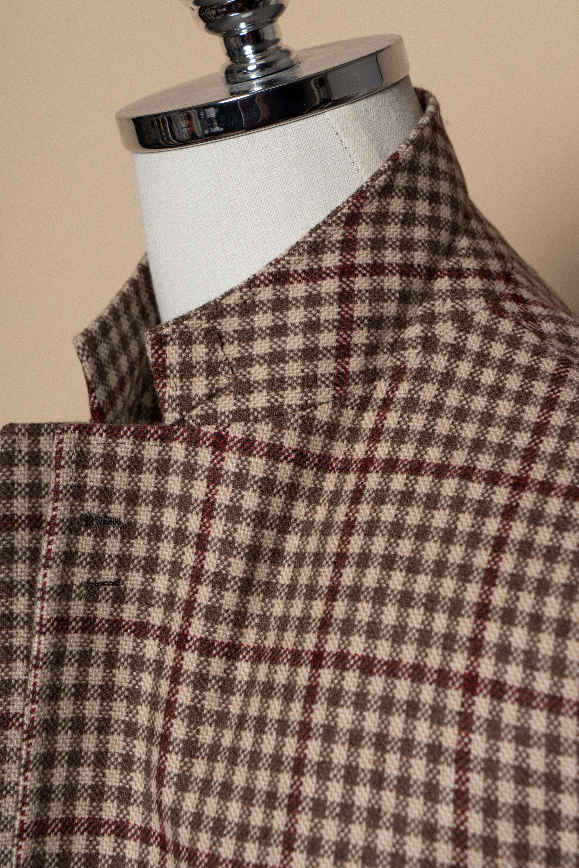 MTO Khaki Houndstooth Wool Cashmere Jacket #331