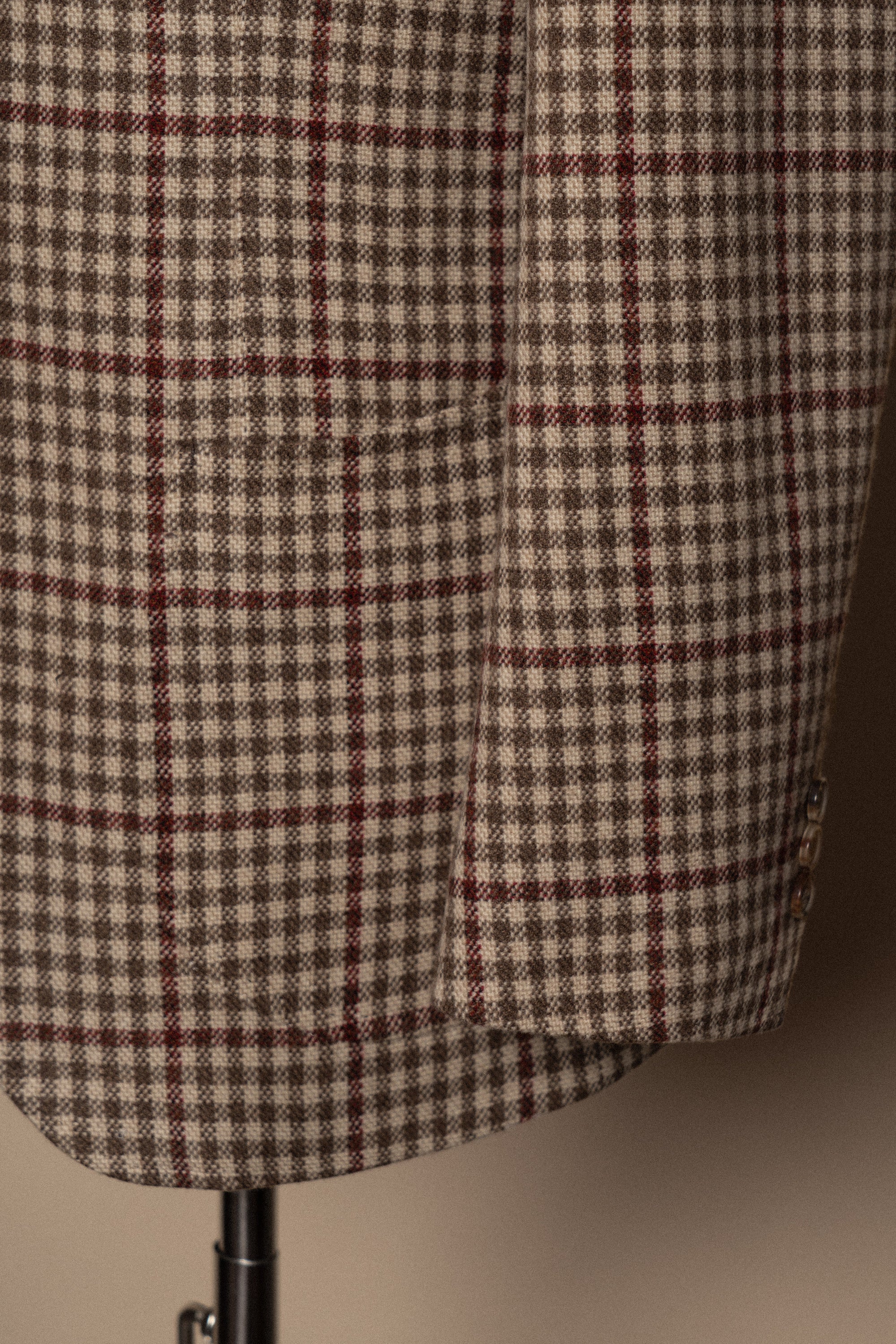 MTO Khaki Houndstooth Wool Cashmere Jacket #331