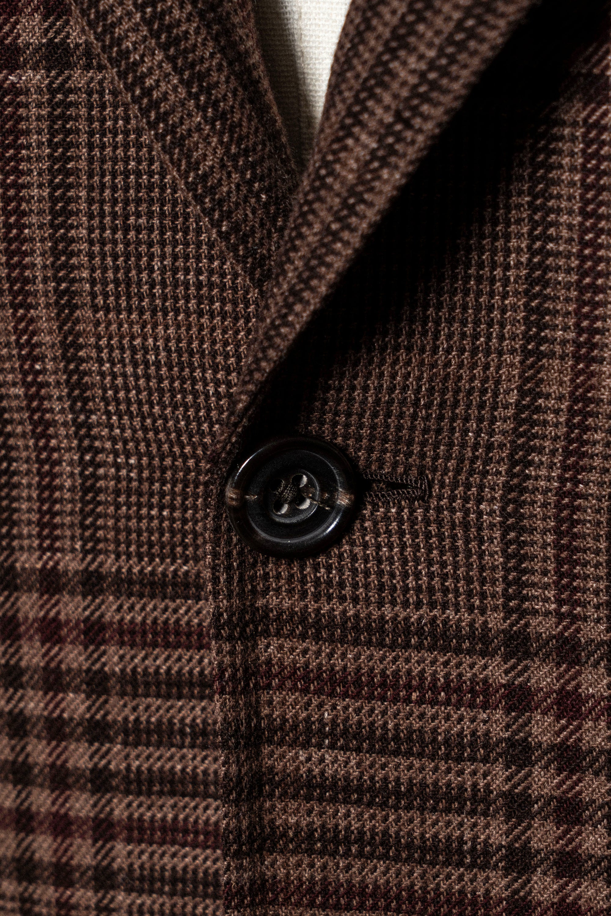 MTO Brown Glen Check Wool Cashmere Linen Jacket #201