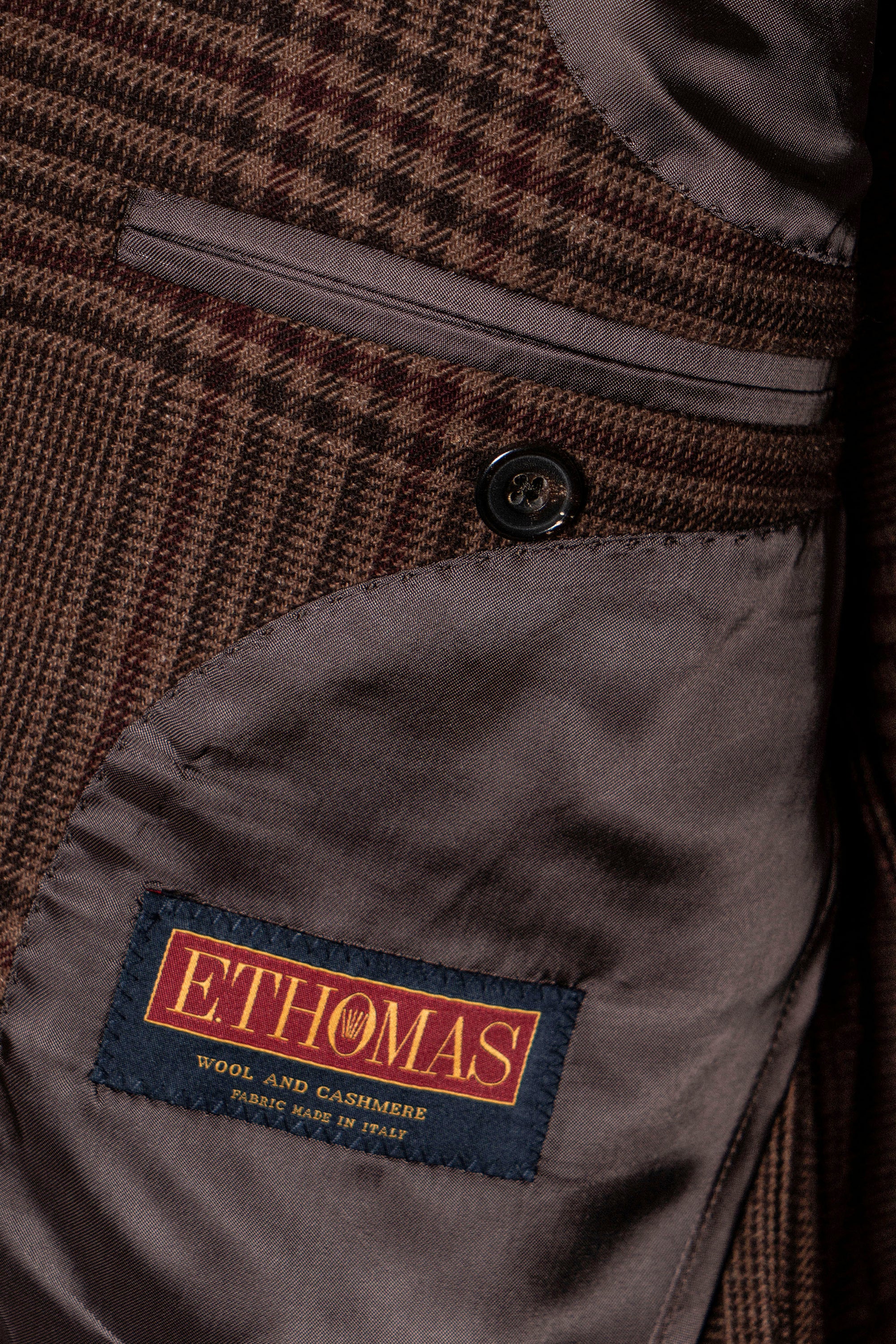 MTO Brown Glen Check Wool Cashmere Linen Jacket #201
