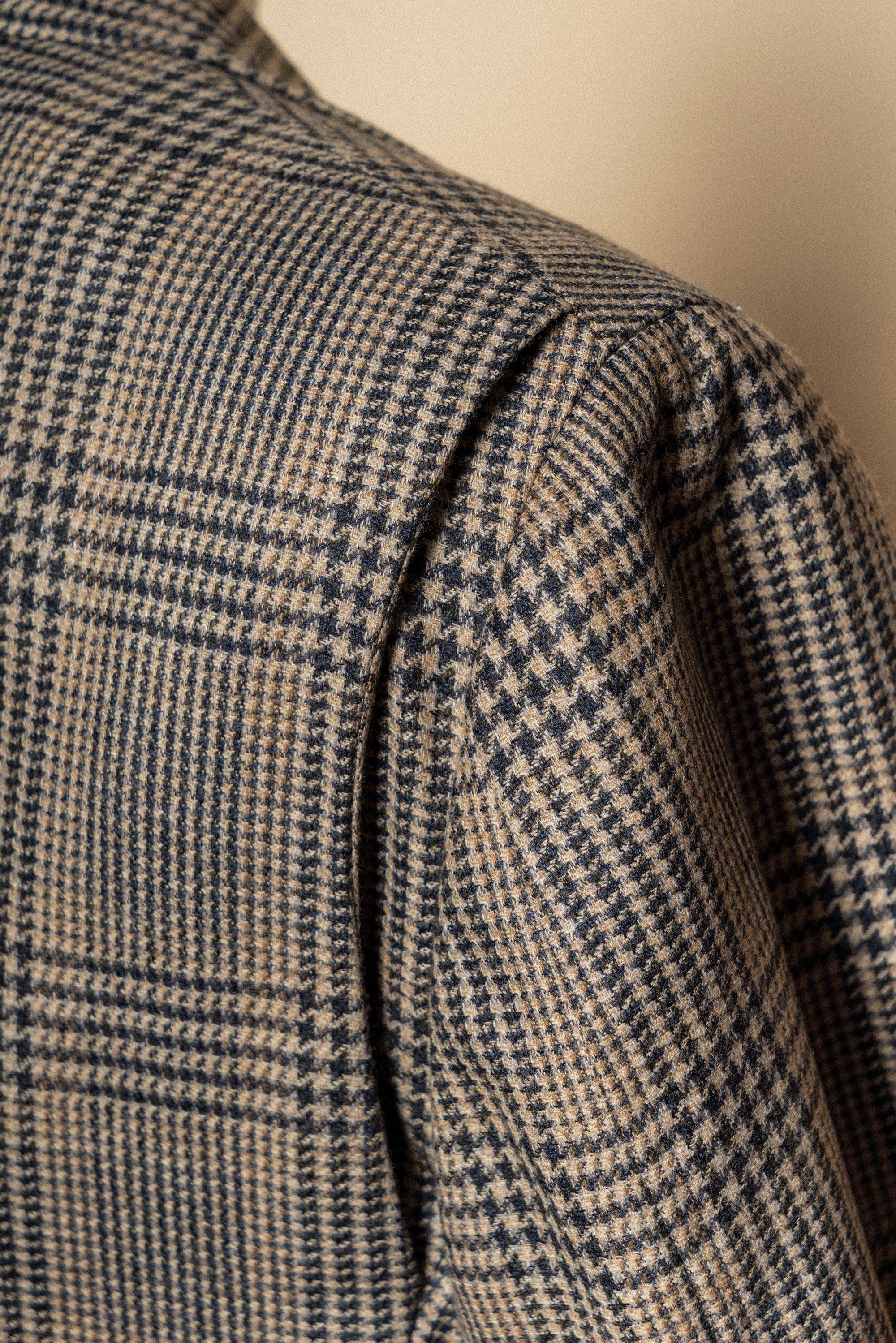 MTO Khaki Glen Check Wool Cashmere Jacket #335