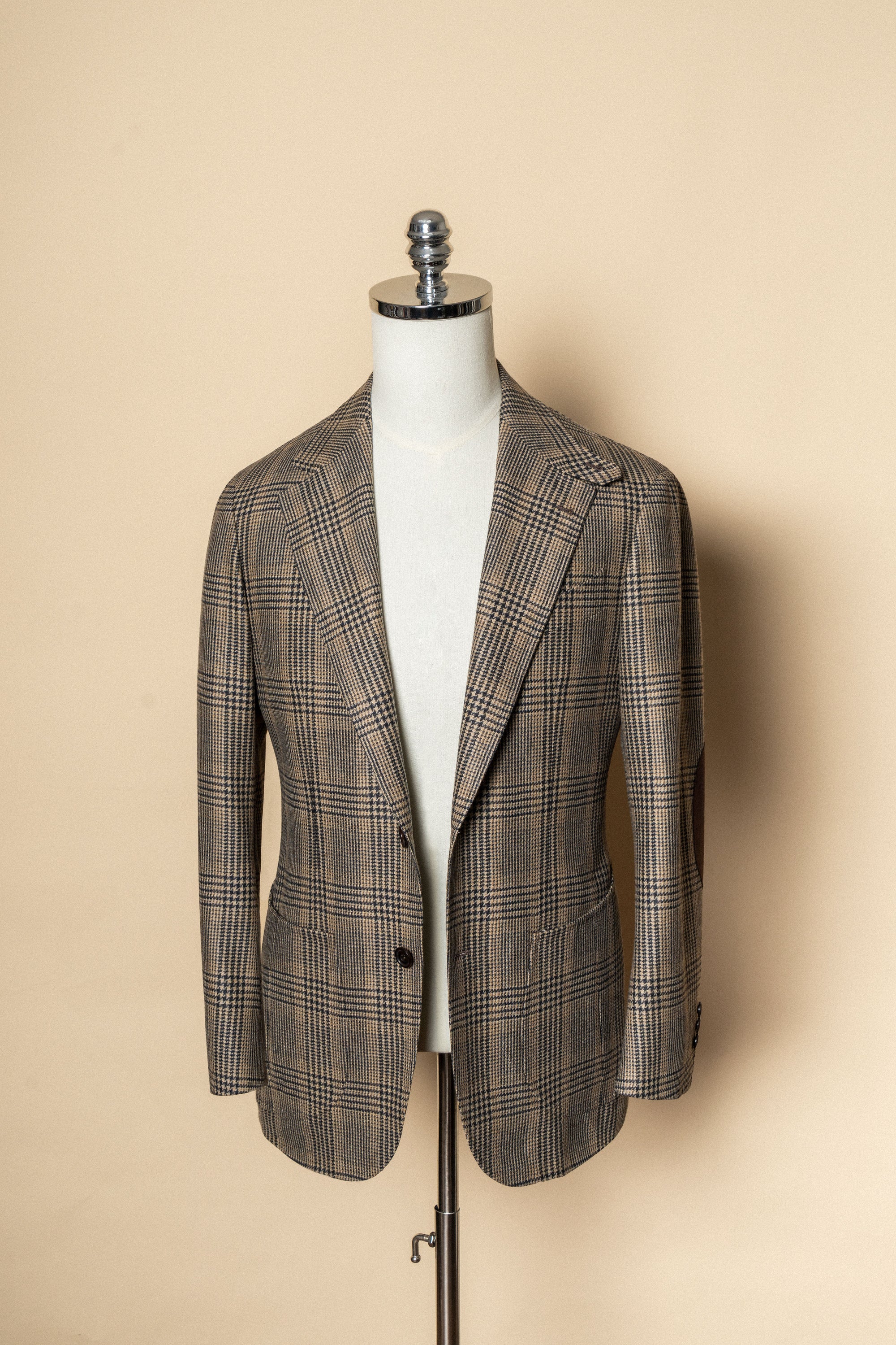 MTO Khaki Glen Check Wool Cashmere Jacket #335