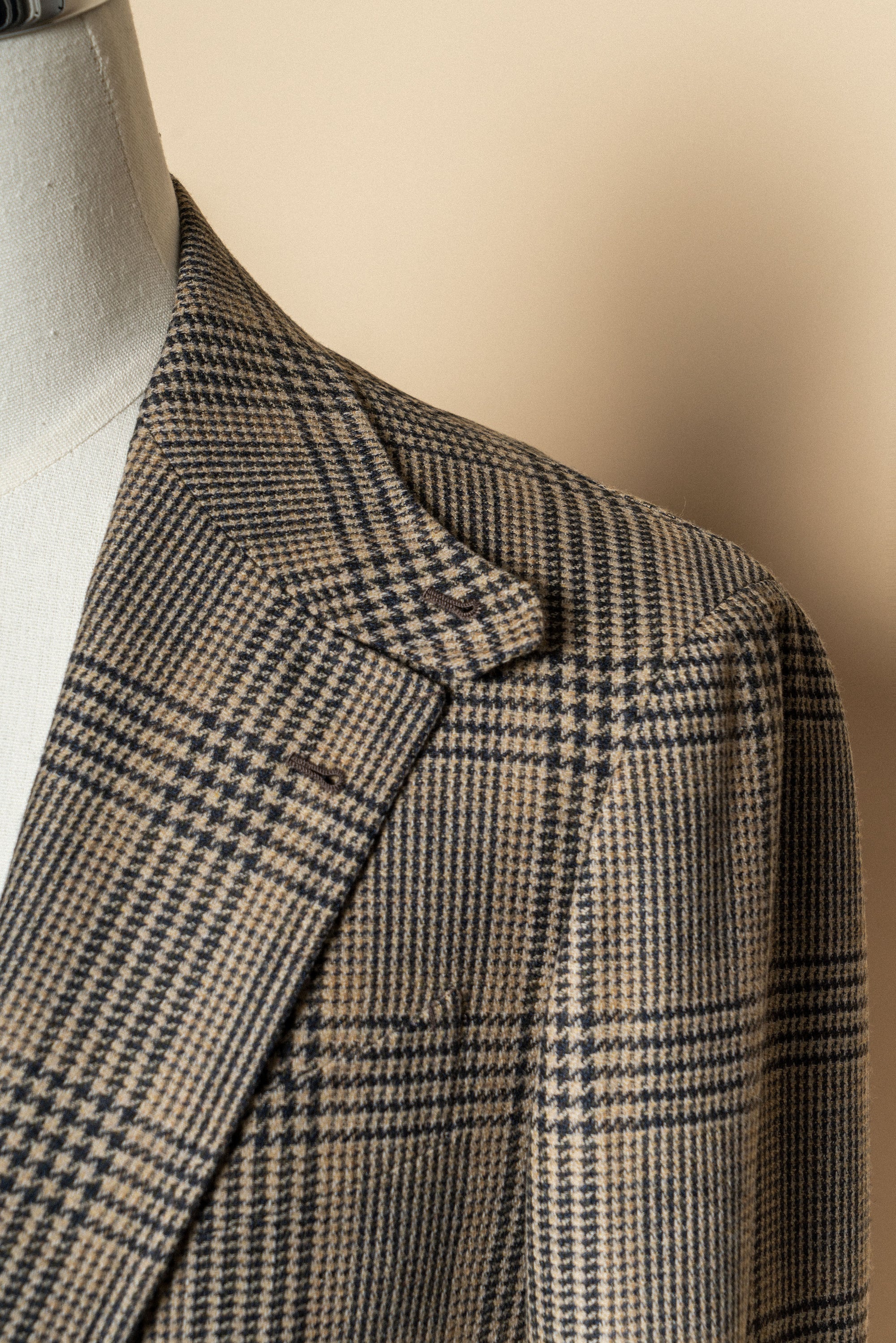 MTO Khaki Glen Check Wool Cashmere Jacket #335