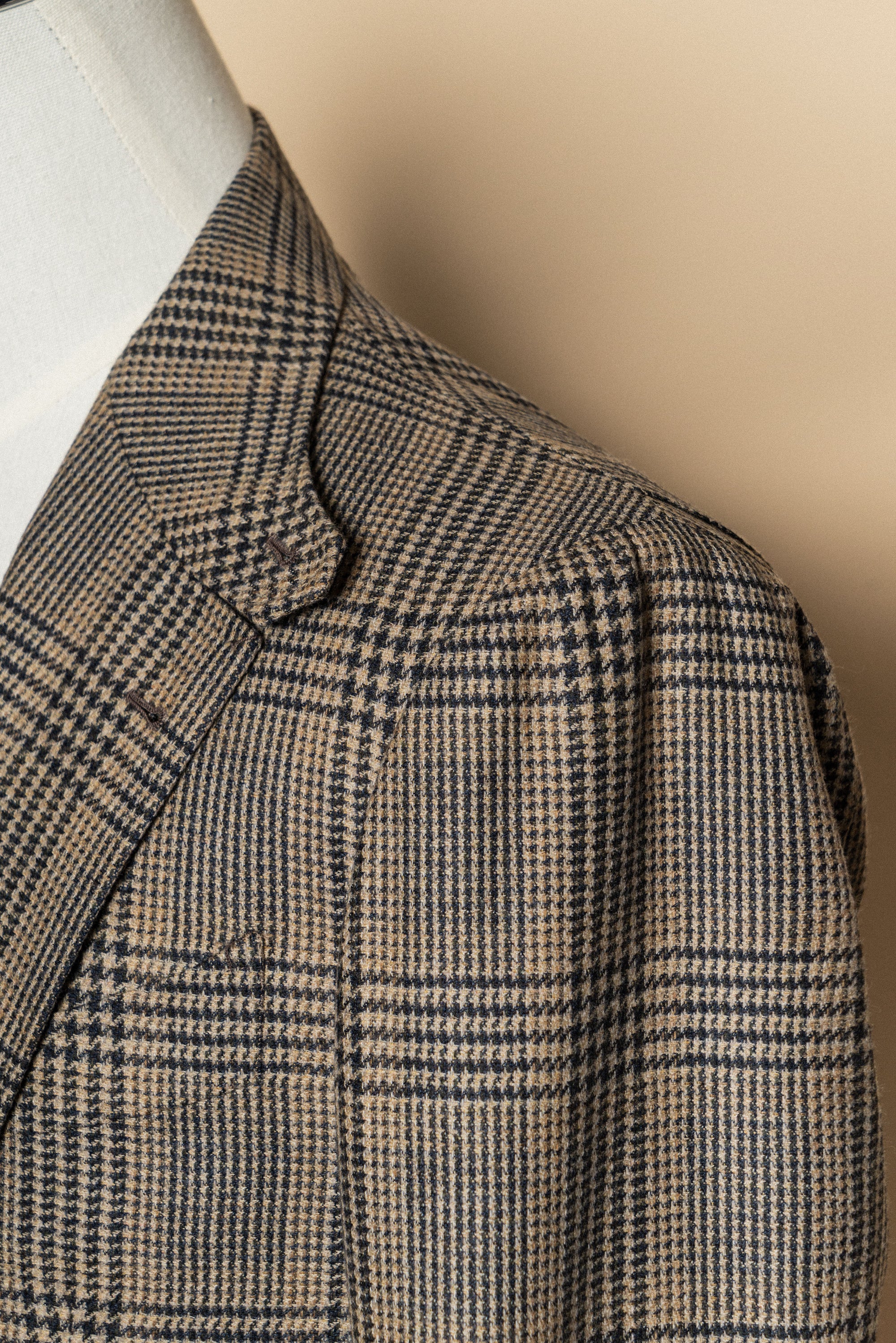MTO Khaki Glen Check Wool Cashmere Jacket #335