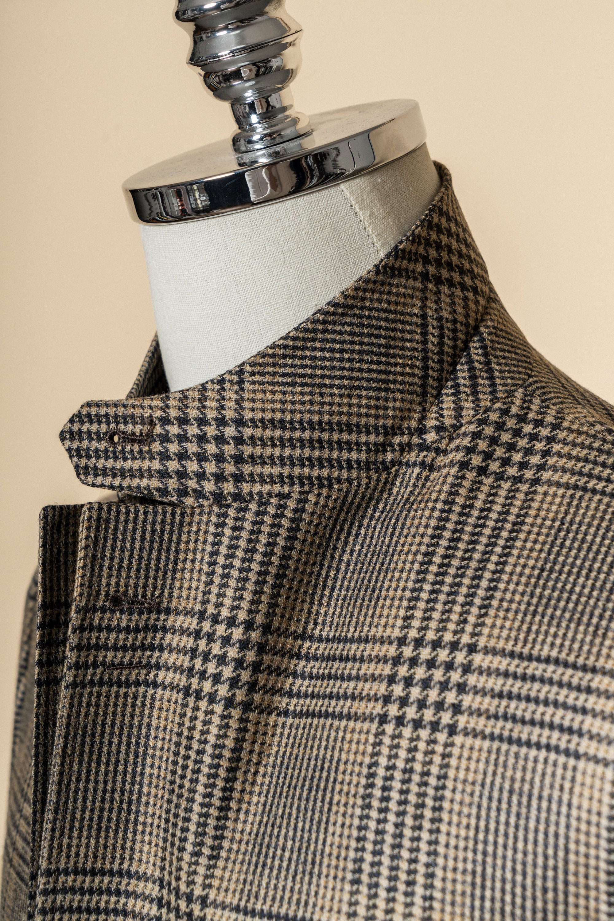 MTO Khaki Glen Check Wool Cashmere Jacket #335
