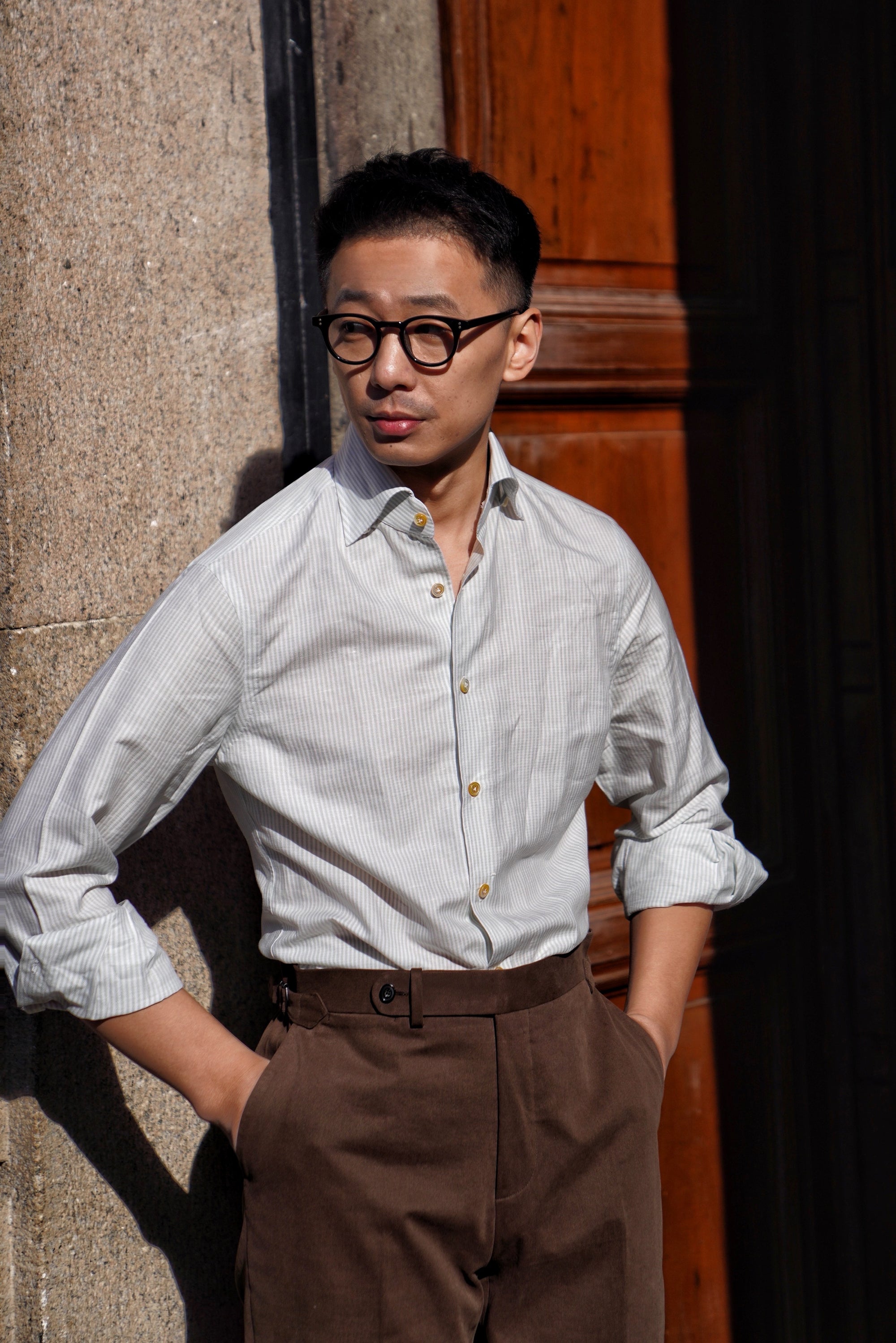 MTO Hand-stitched Stripe Shirt #23 #25