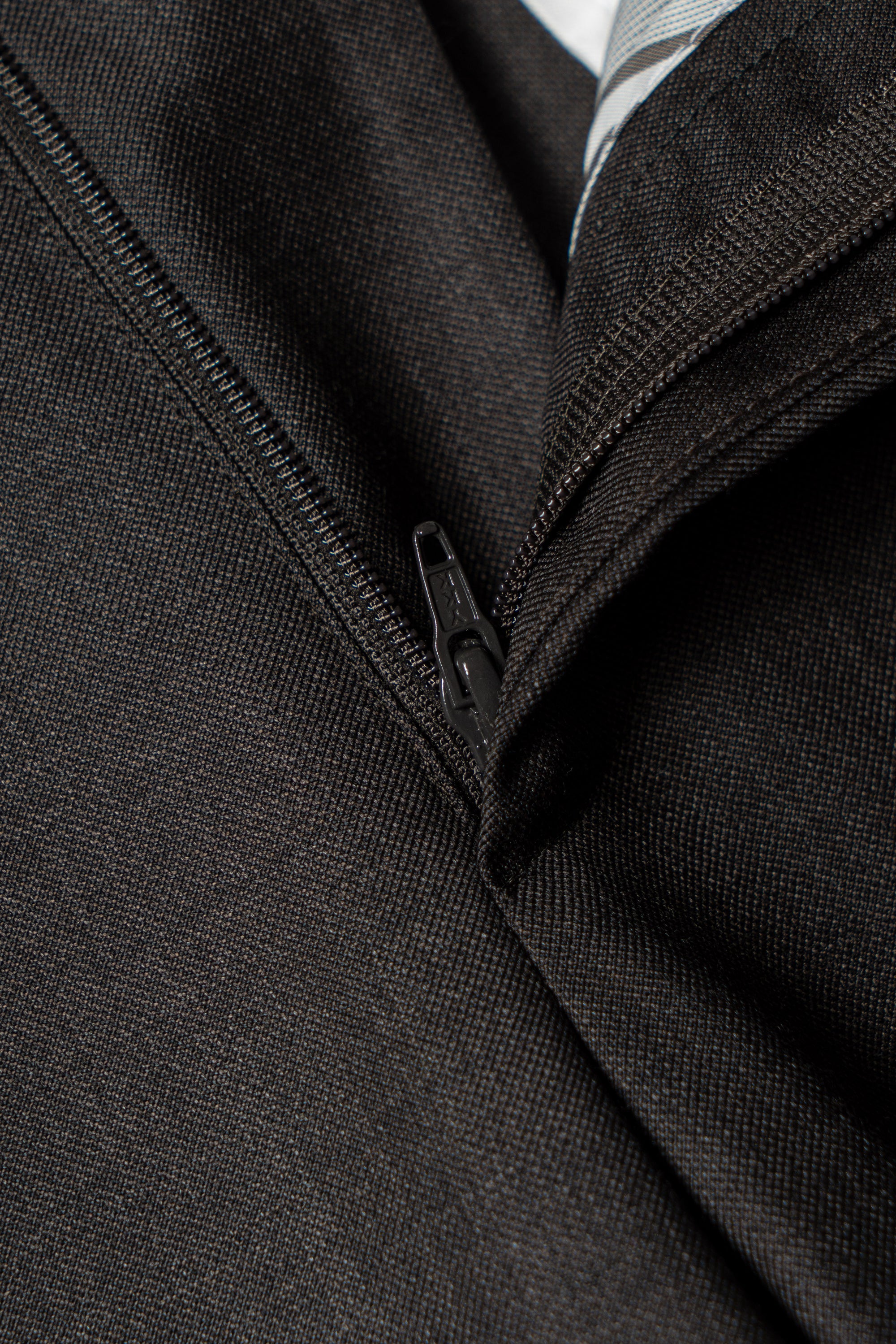 MTO Brown Sharkskin 130s Wool Suit #401