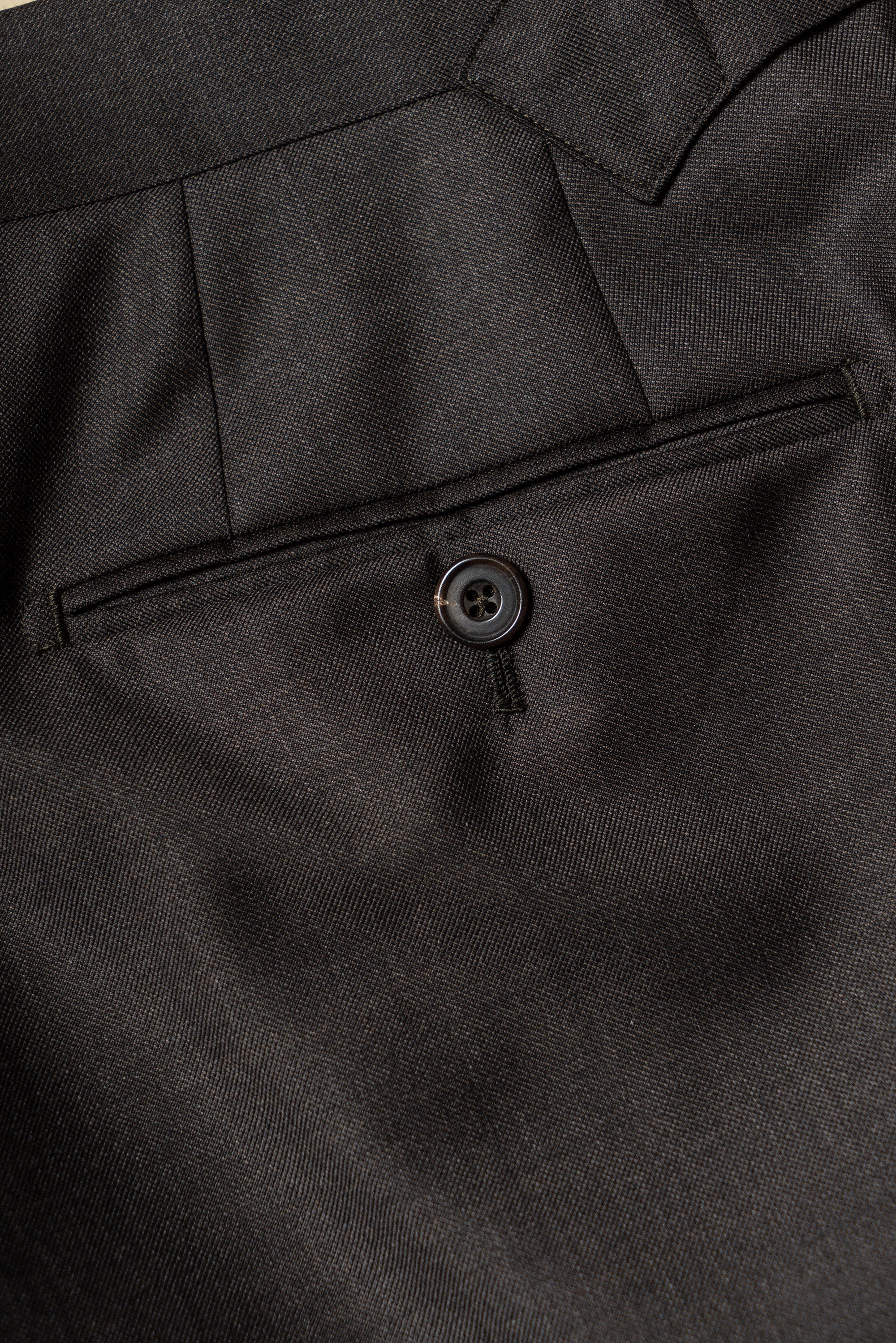 MTO Brown Sharkskin 130s Wool Suit #401