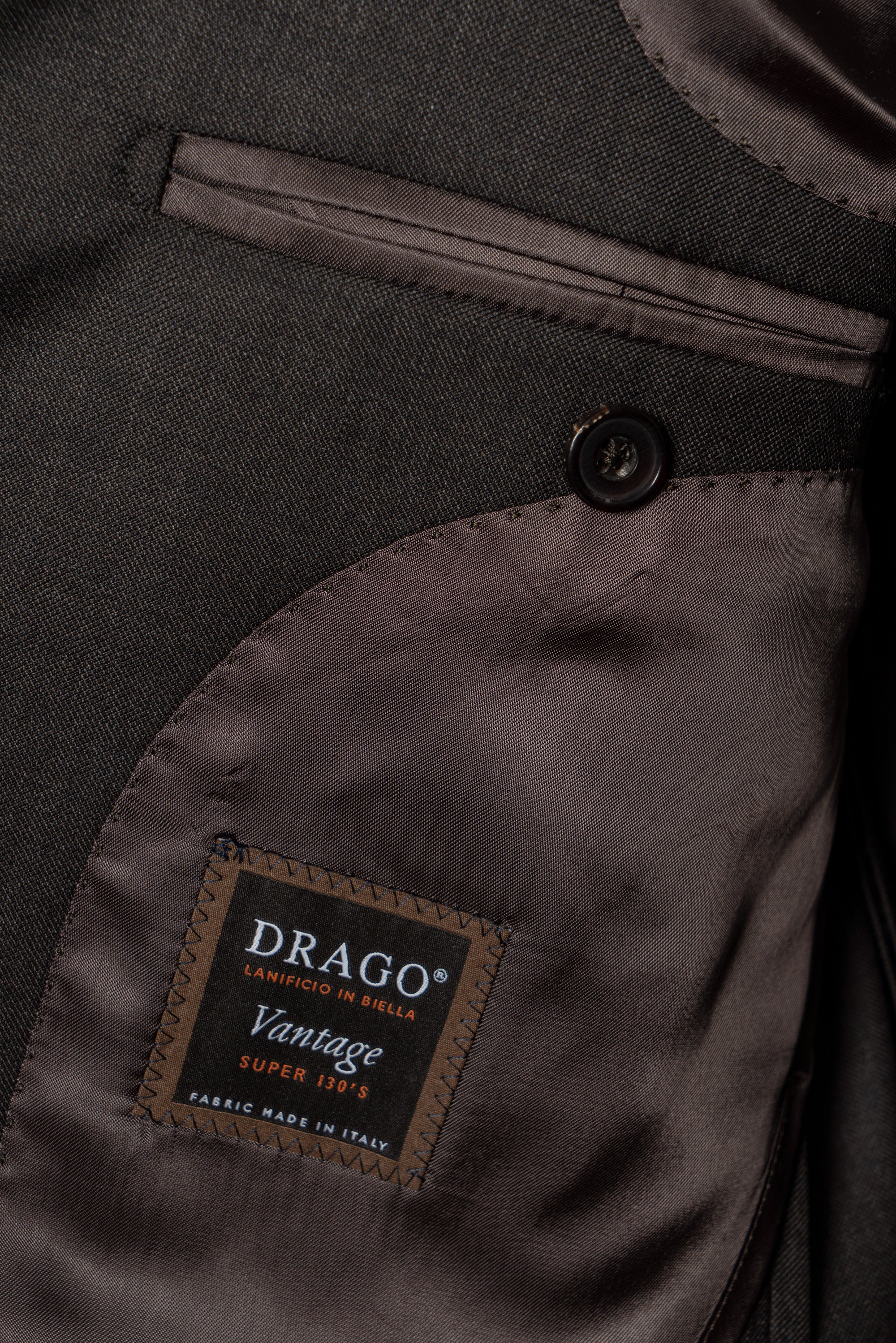 MTO Brown Sharkskin 130s Wool Suit #401