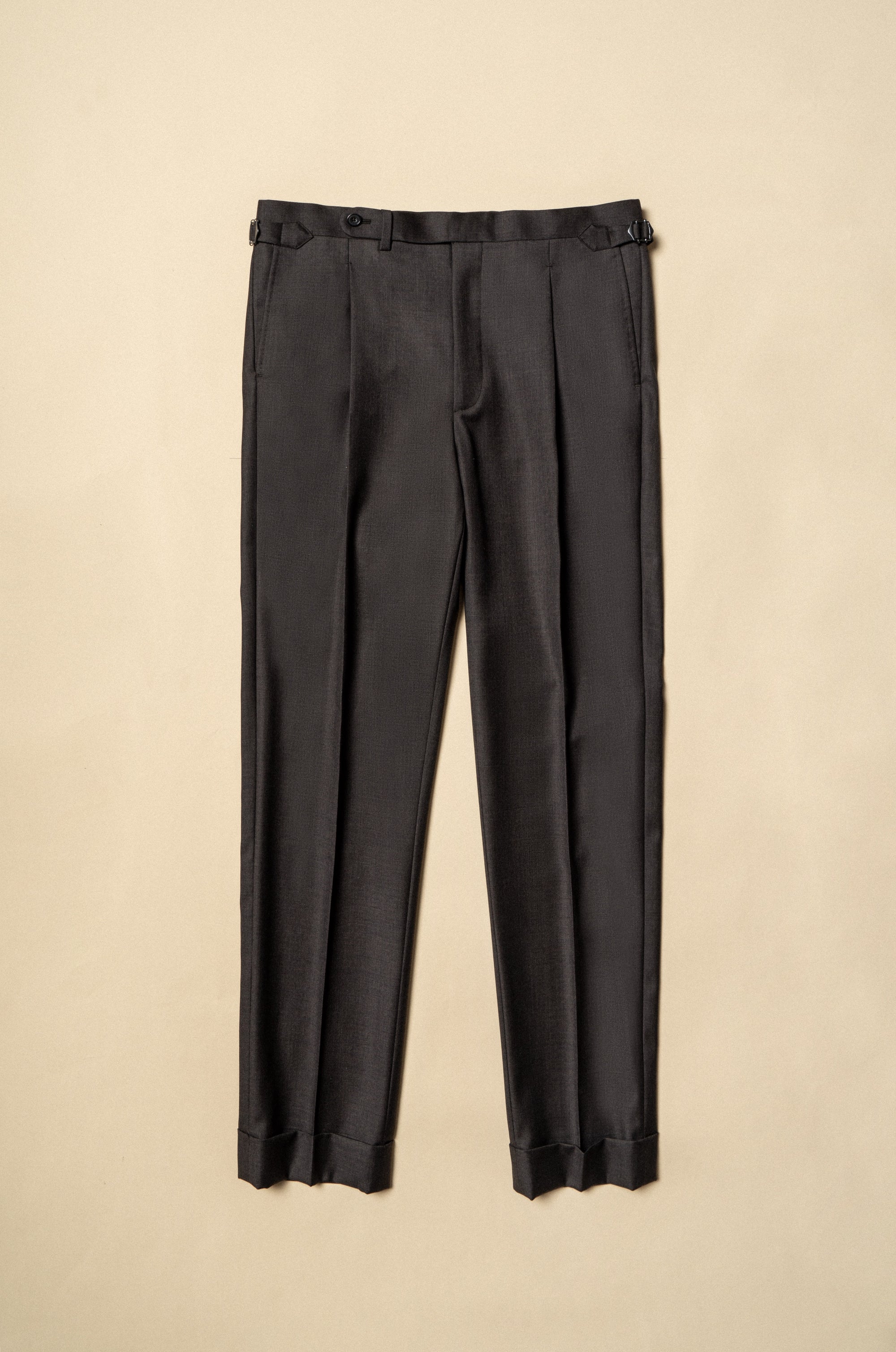 MTO Brown Sharkskin 130s Wool Suit #401
