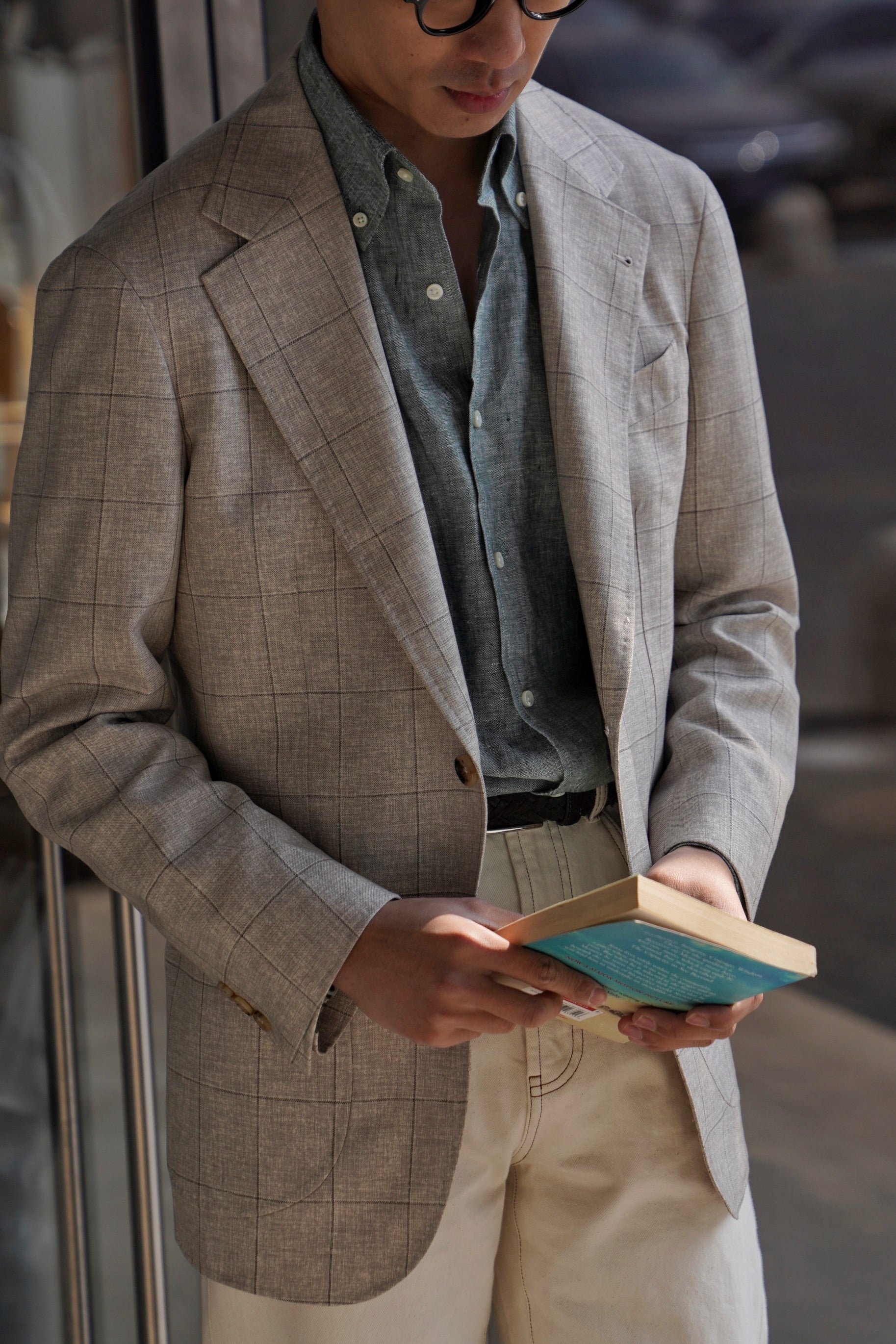 MTO Lake Green / Clay Red Linen Shirt