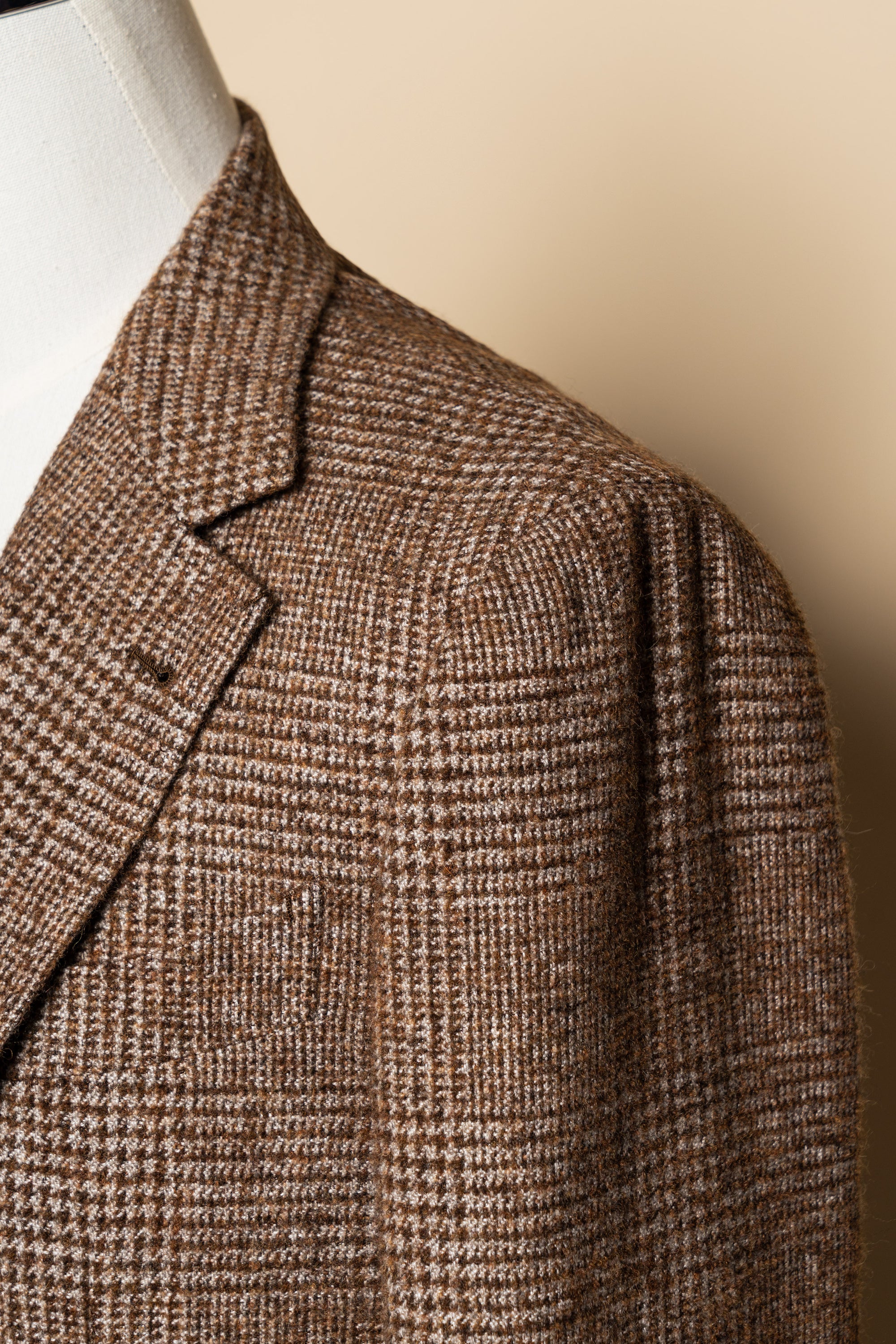 MTO Caramel Glen Check Camel Hair Silk Cashmere Jacket #368