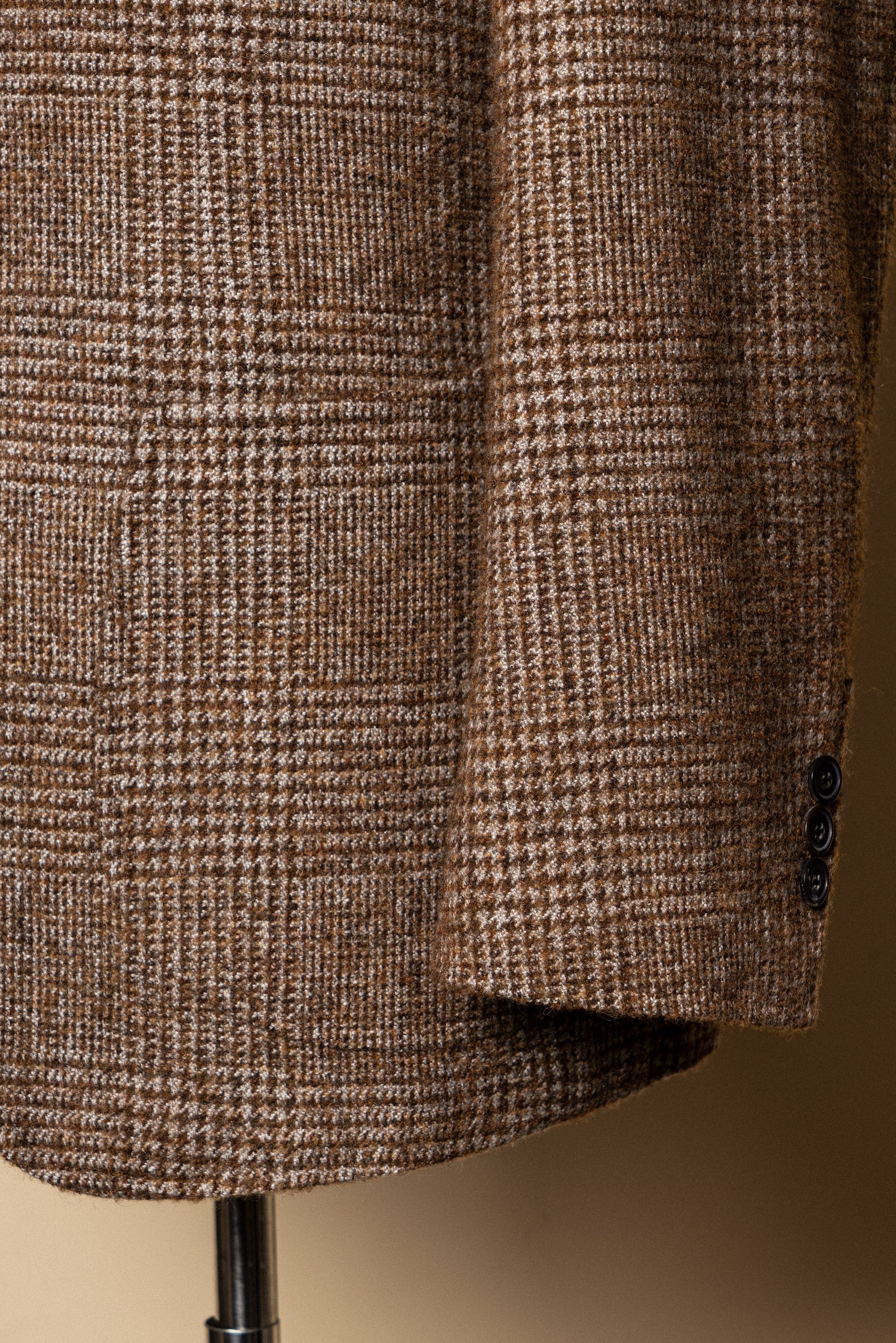 MTO Caramel Glen Check Camel Hair Silk Cashmere Jacket #368