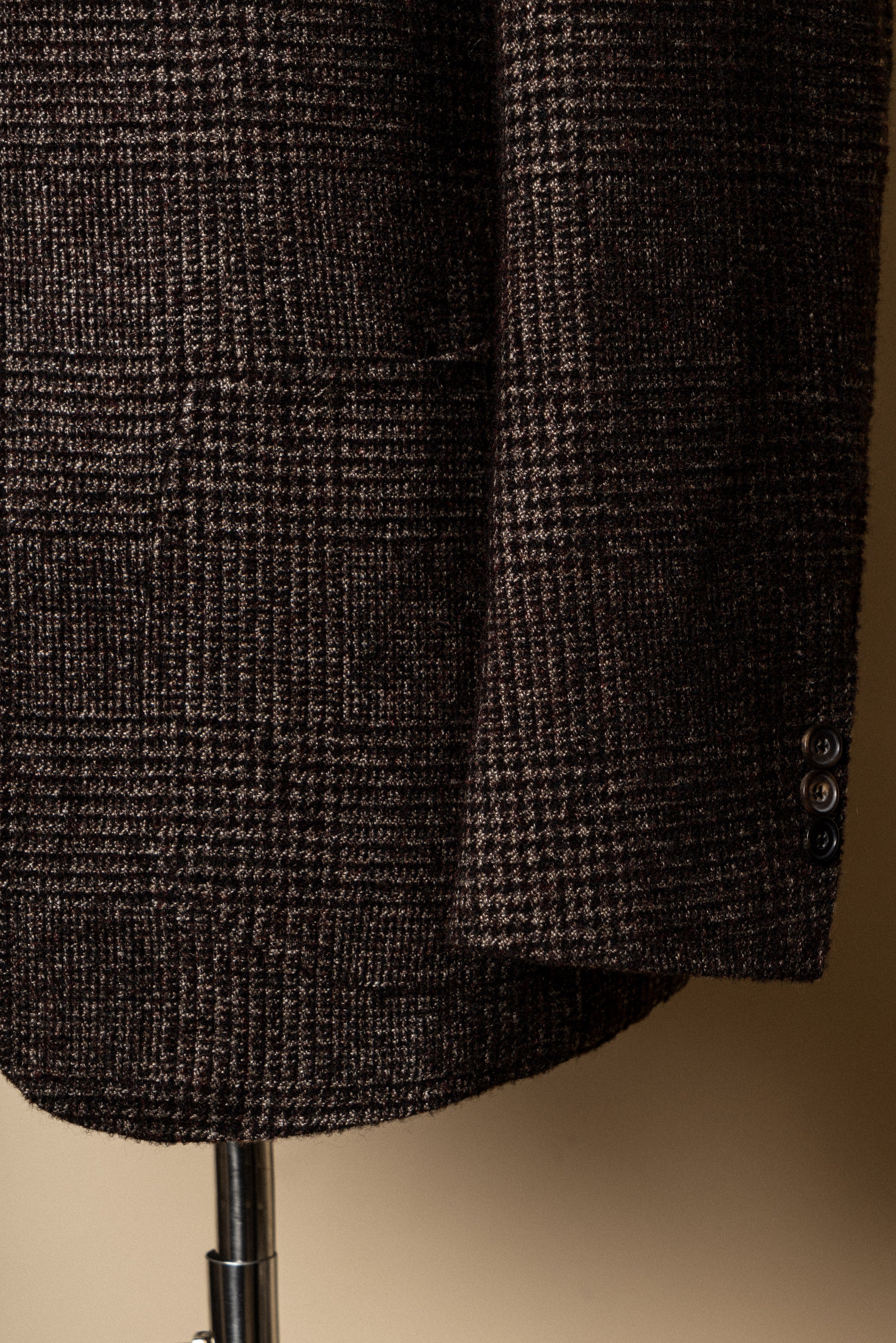 MTO Dark Brown Glen Check Camel Hair Silk Cashmere Jacket #369