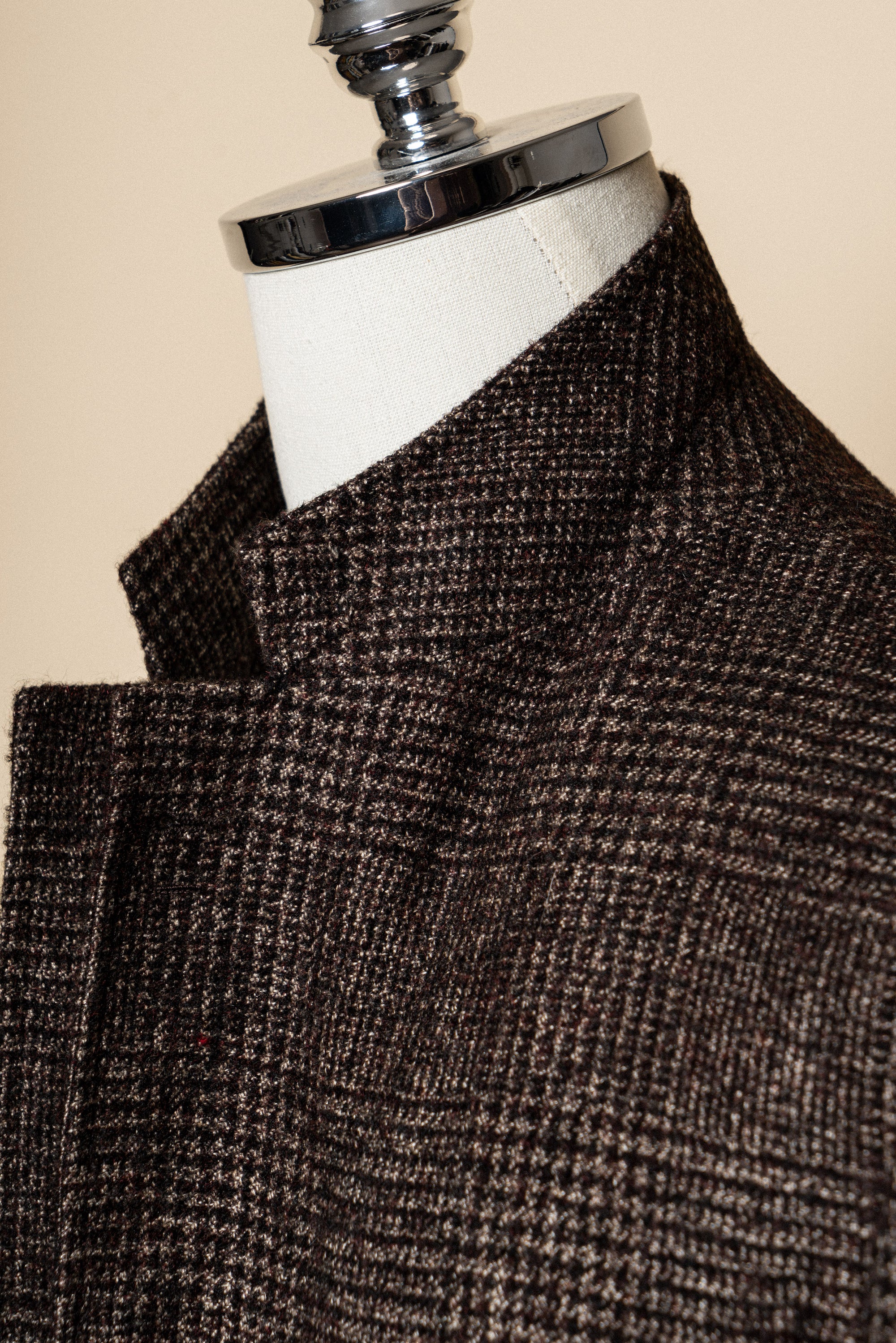 MTO Dark Brown Glen Check Camel Hair Silk Cashmere Jacket #369