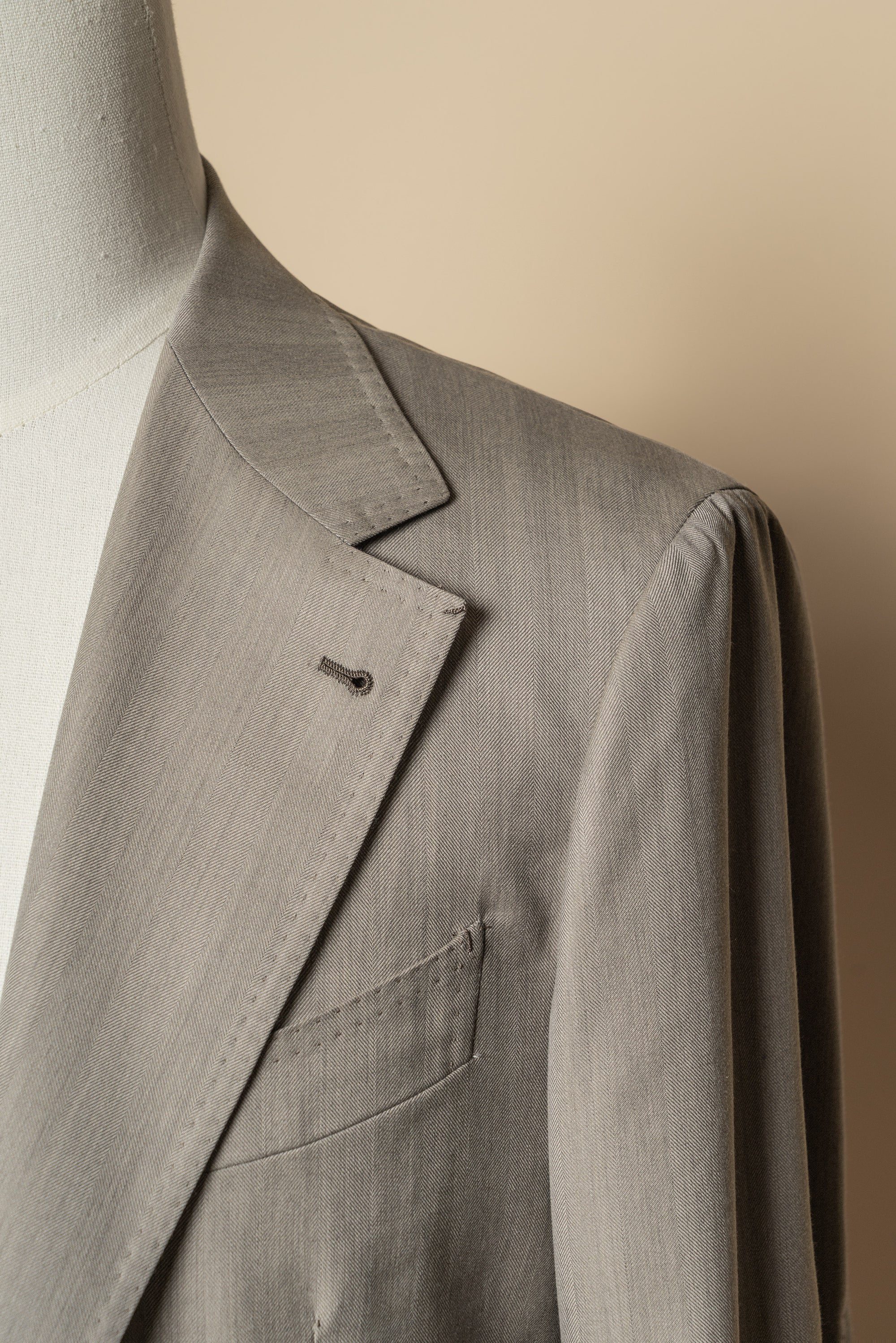 MTO Sand Herringbone 15 Micron 160s Suit #427