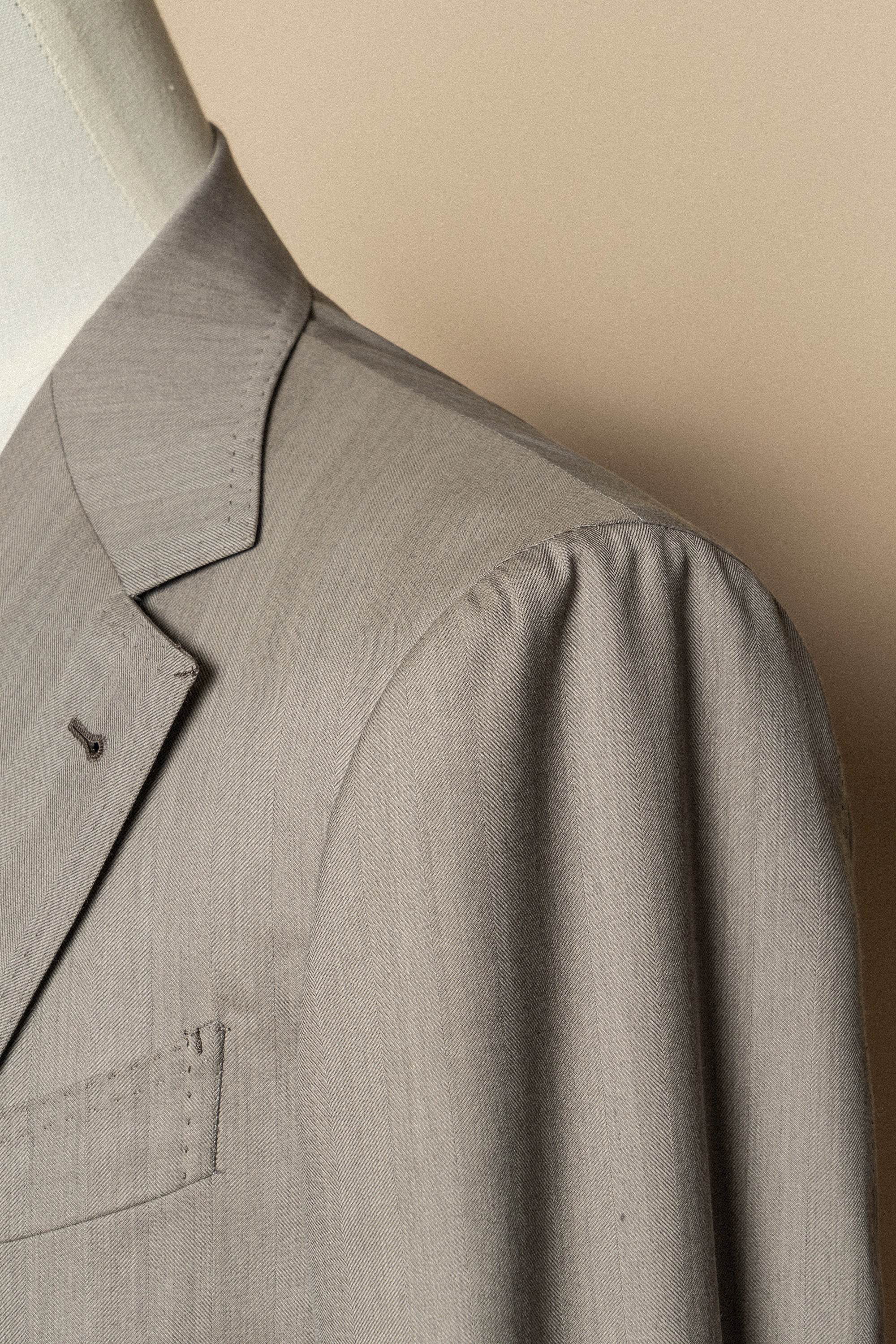 MTO Sand Herringbone 15 Micron 160s Suit #427