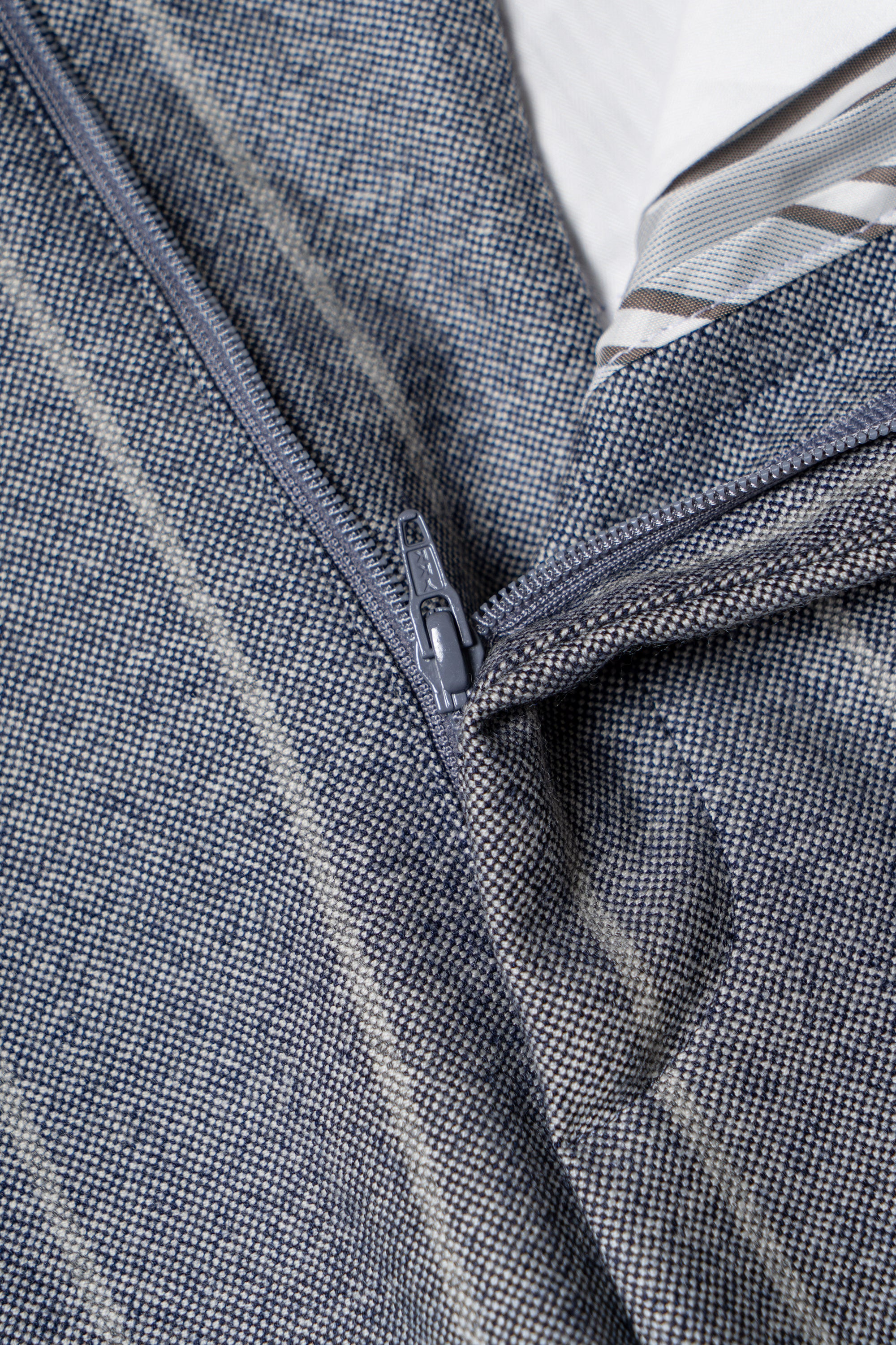 MTO Steel Blue Stripe Flannel Suit #374