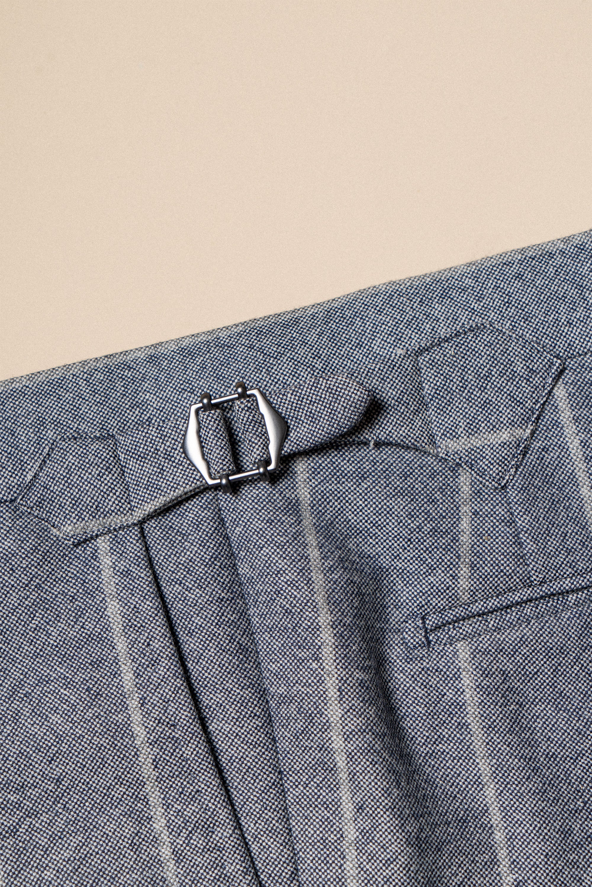 MTO Steel Blue Stripe Flannel Suit #374