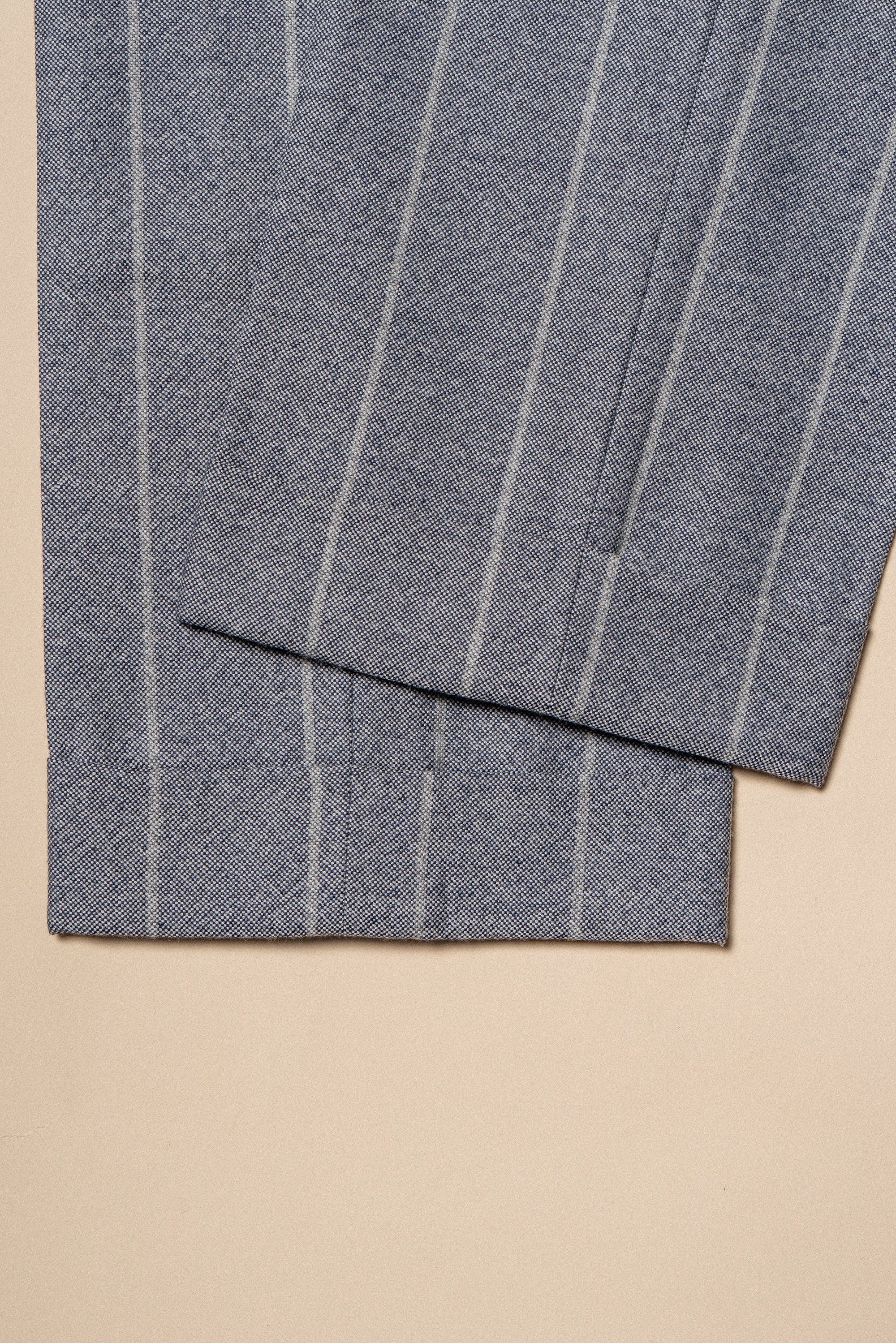 MTO Steel Blue Stripe Flannel Suit #374