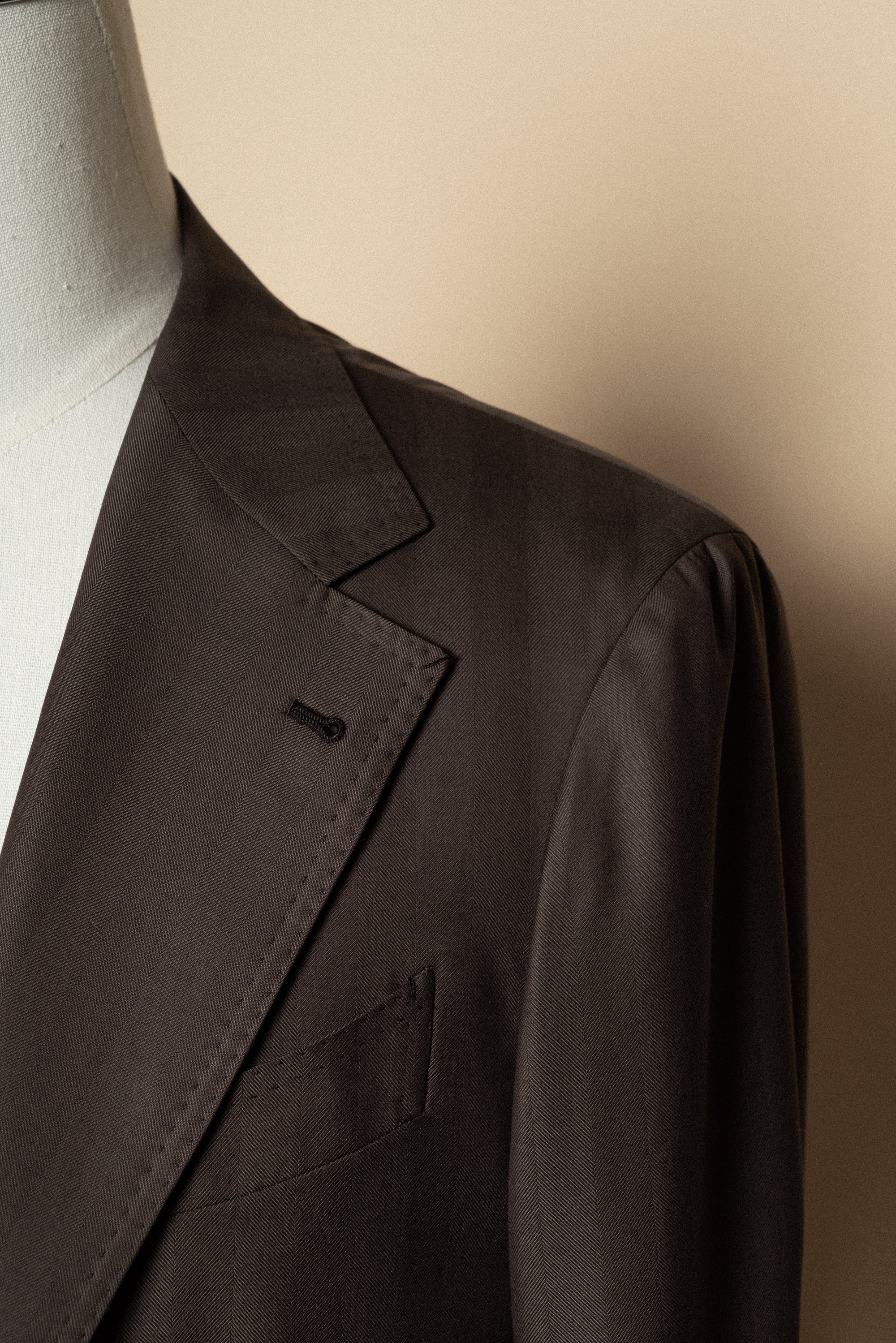 MTO Brown Herringbone 15 Micron 160s Suit #428
