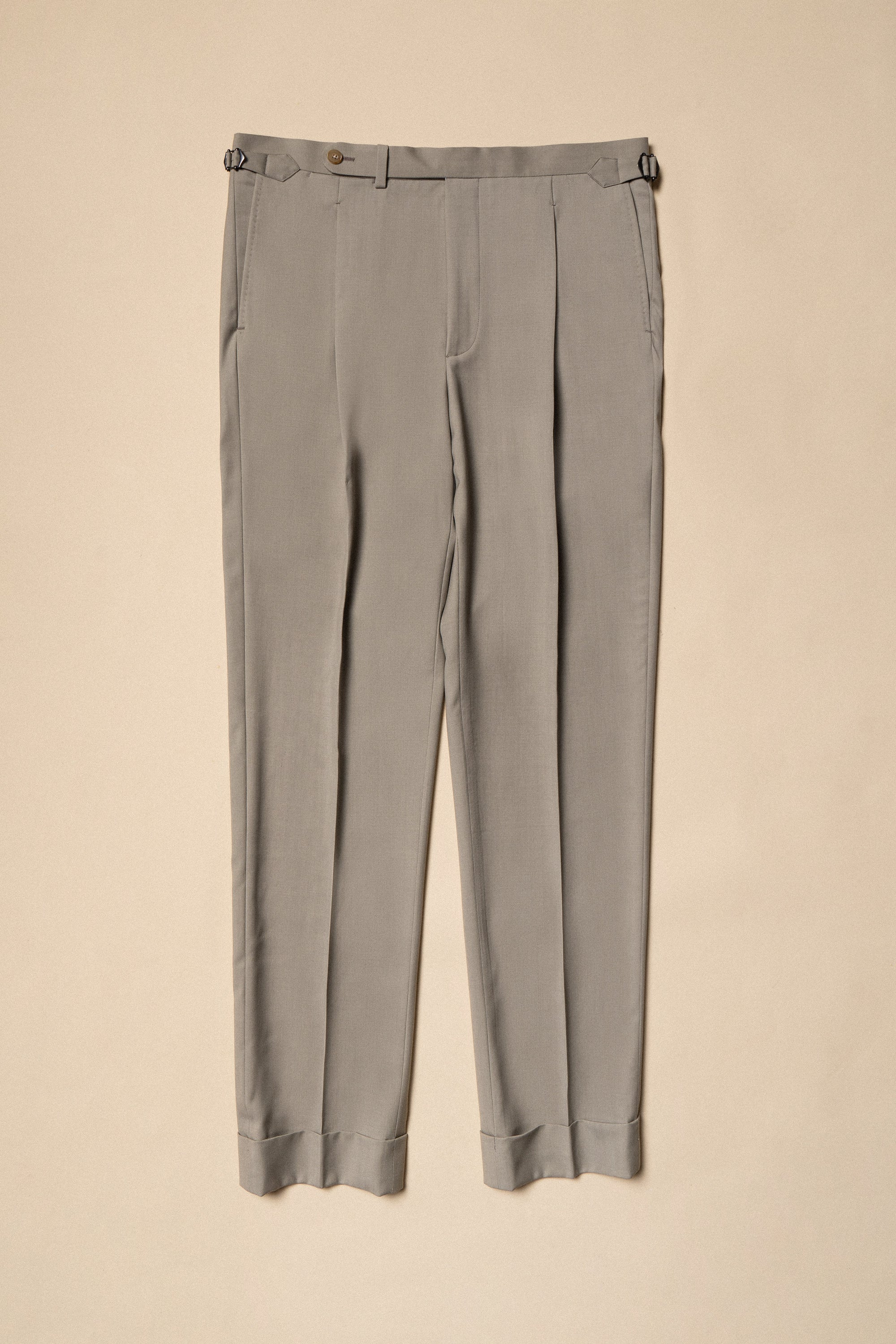 MTO Khaki Herringbone 16 Micron 140s Suit #413