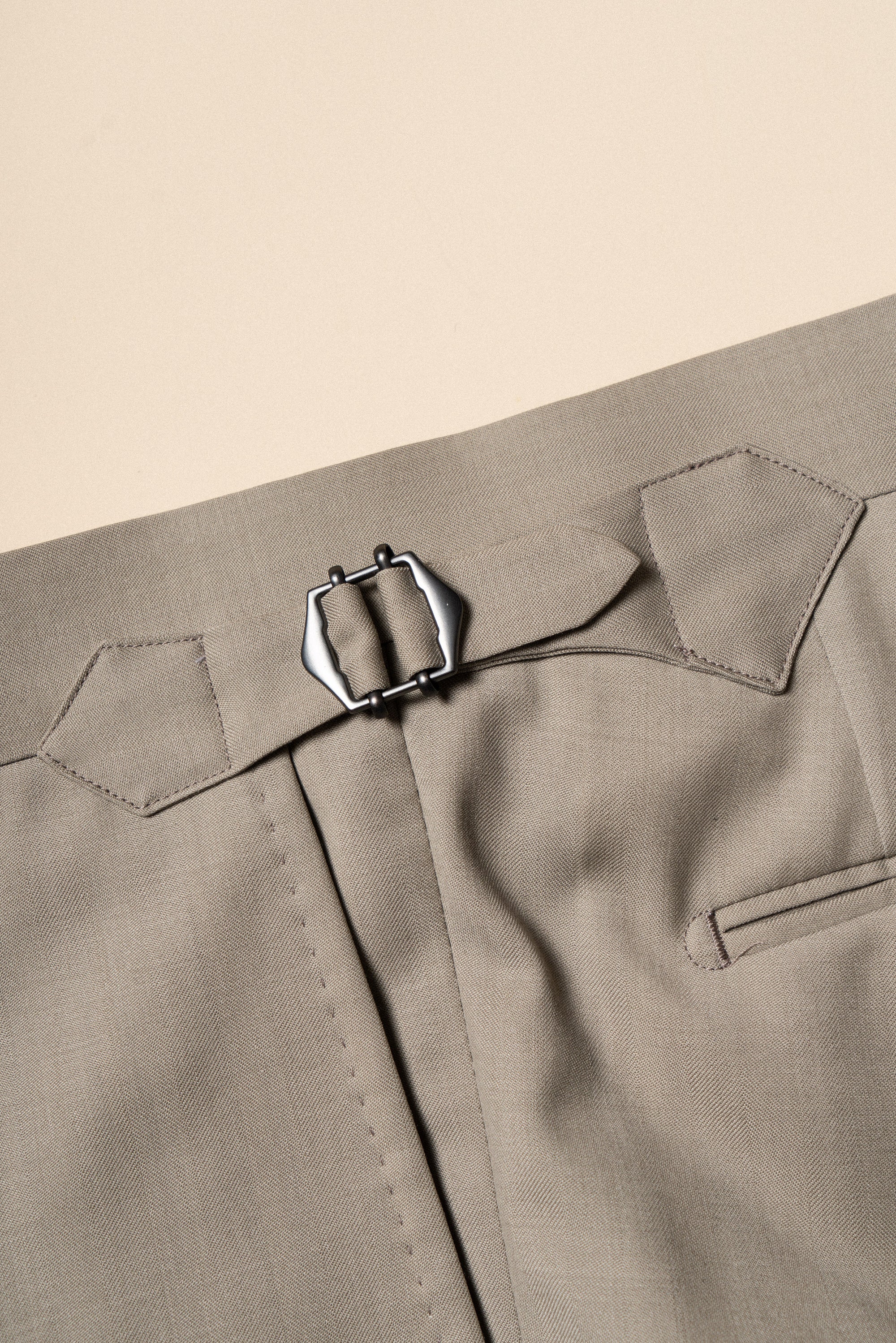 MTO Khaki Herringbone 16 Micron 140s Suit #413