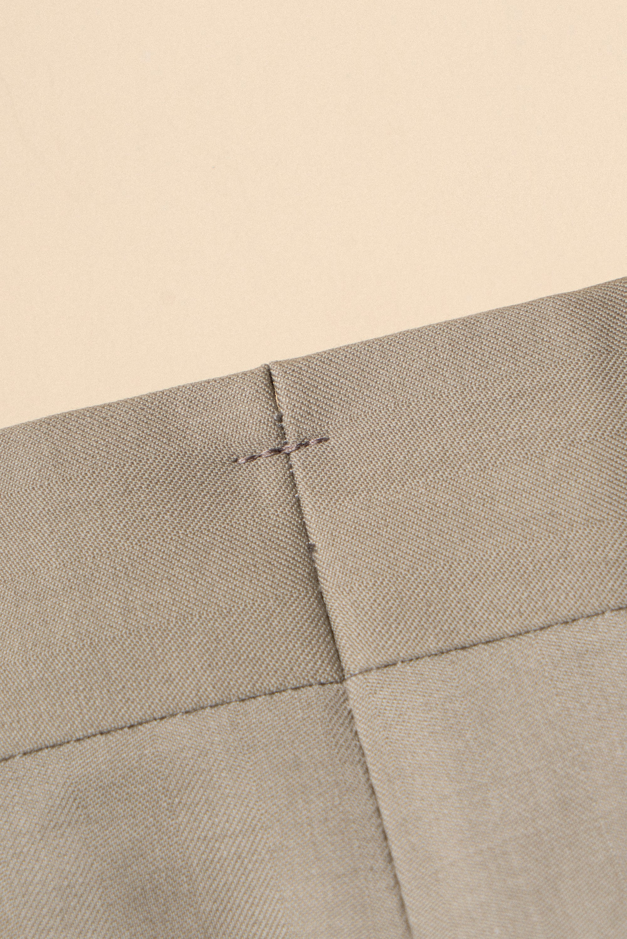 MTO Khaki Herringbone 16 Micron 140s Suit #413