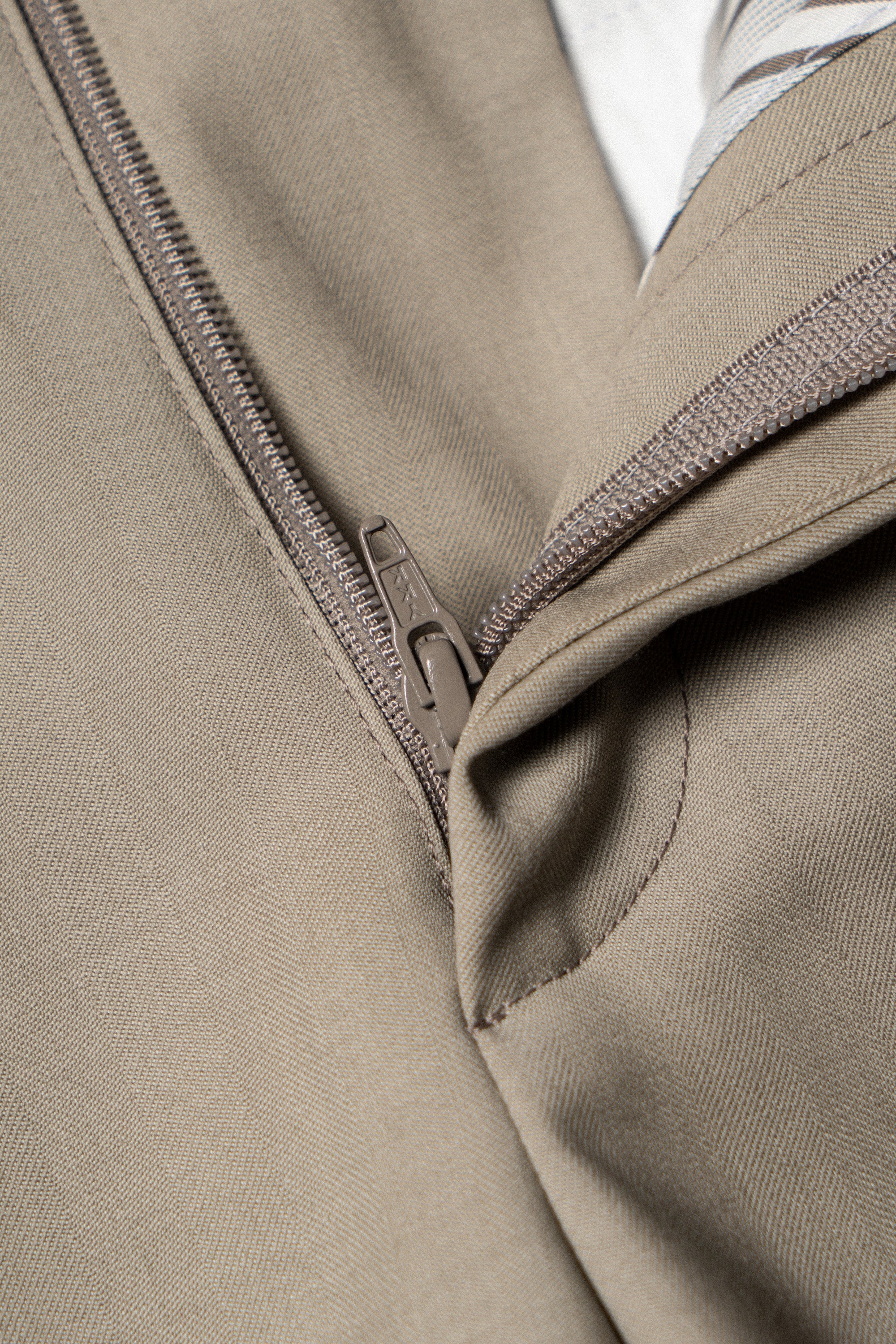 MTO Khaki Herringbone 16 Micron 140s Suit #413