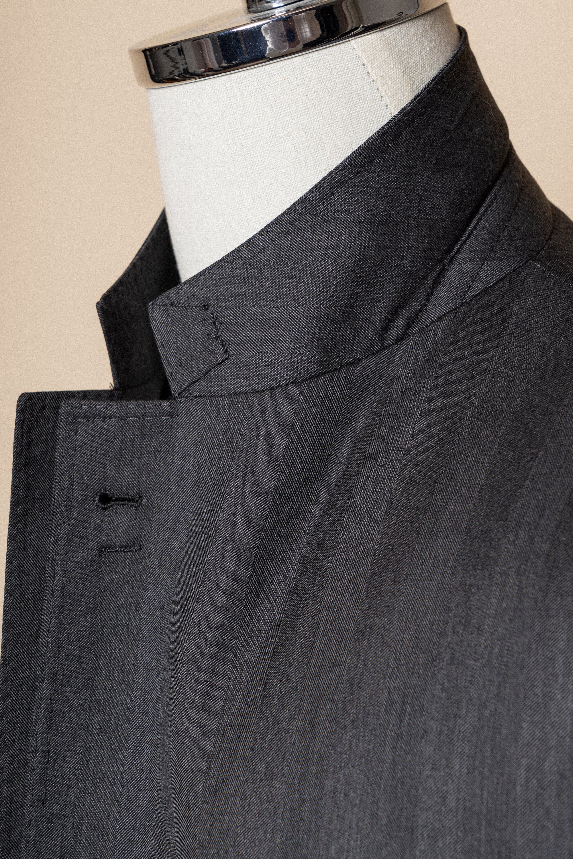 MTO Grey Herringbone 15 Micron 160s Suit #426