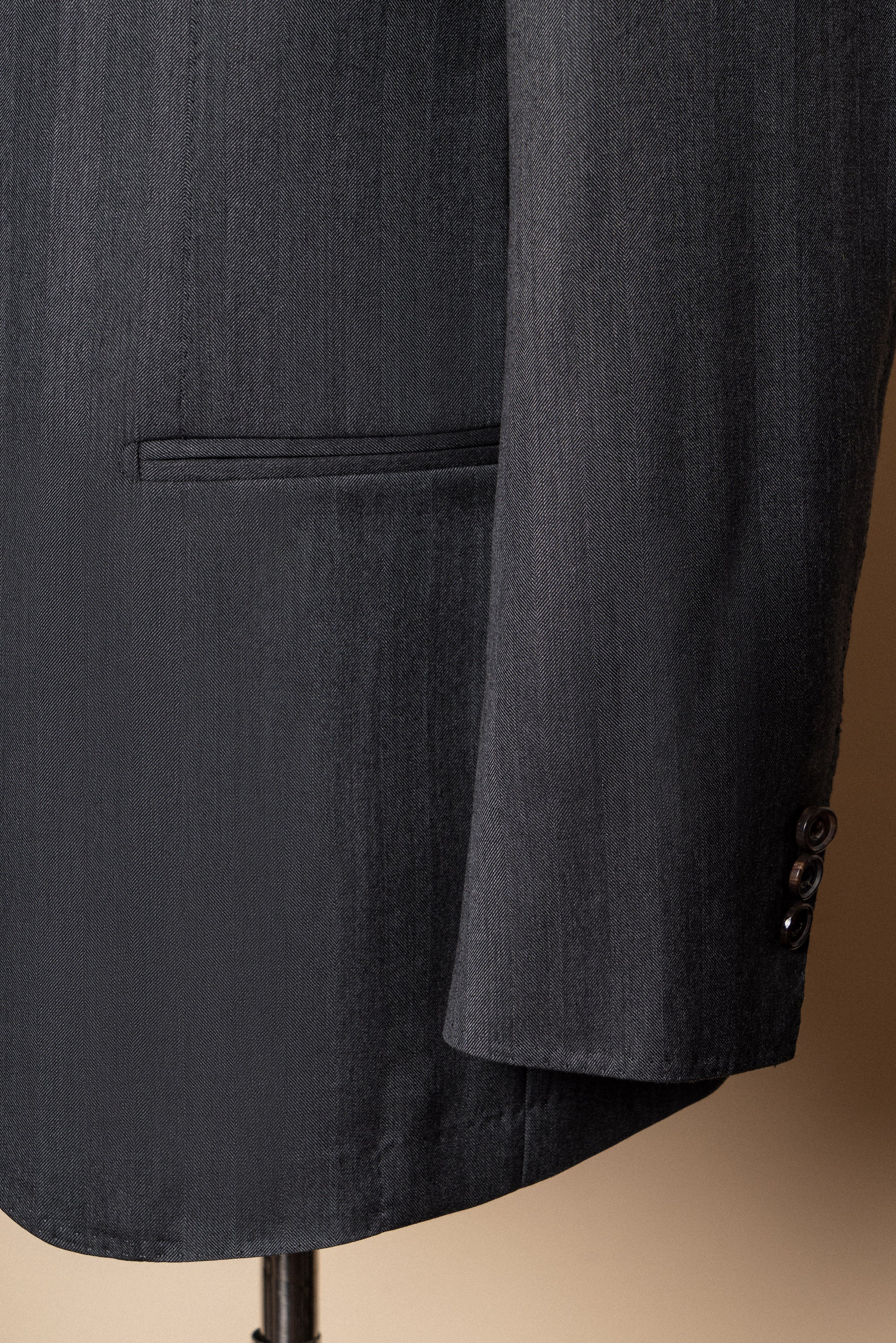 MTO Grey Herringbone 15 Micron 160s Suit #426