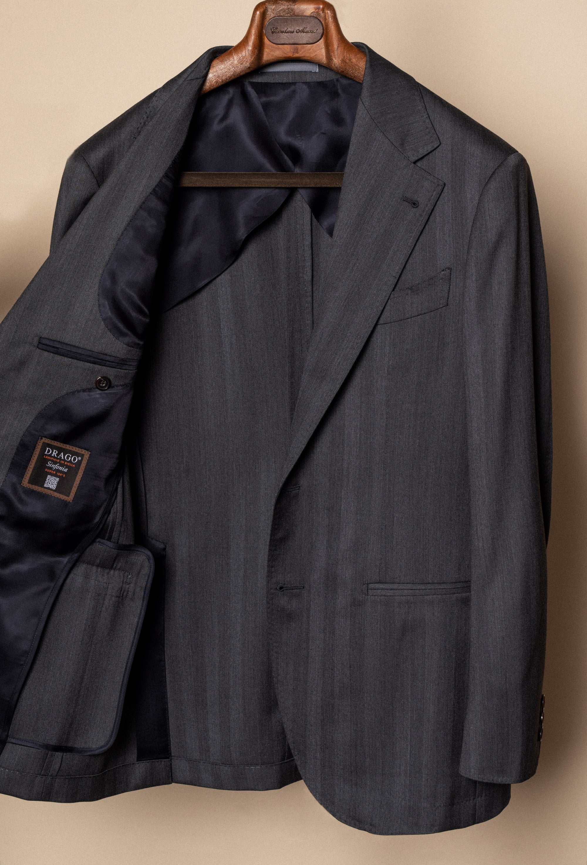 MTO Grey Herringbone 15 Micron 160s Suit #426