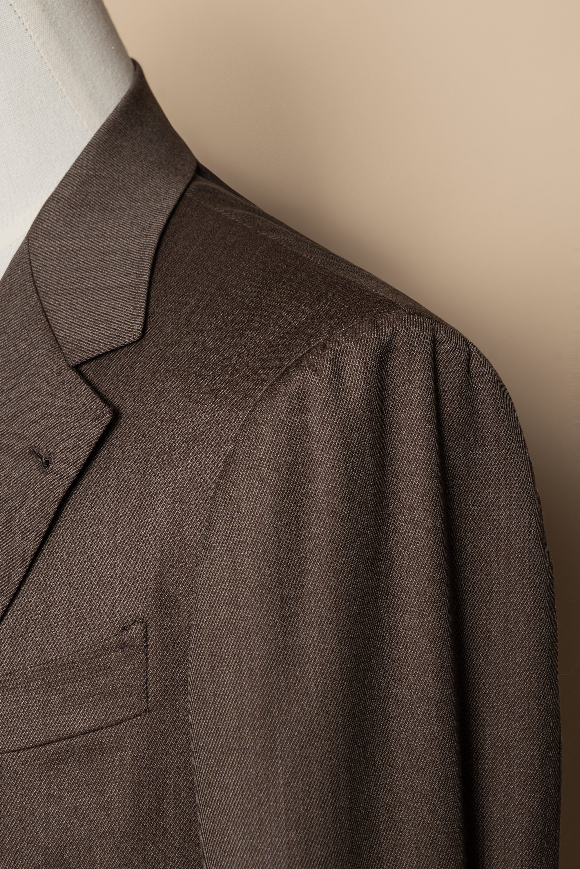MTO Brown Whipcord 130s Wool Suit #423