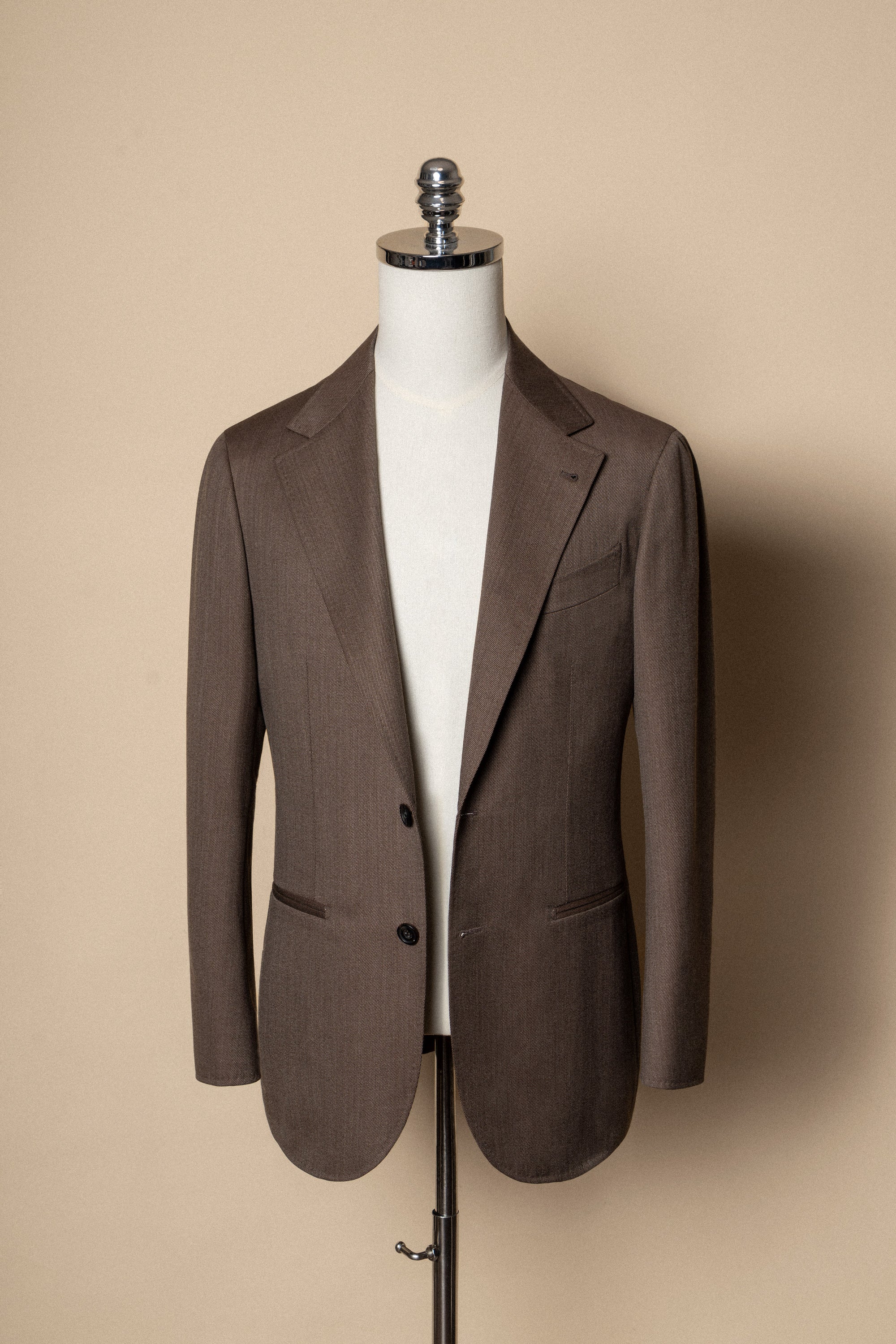 MTO Brown Whipcord 130s Wool Suit #423